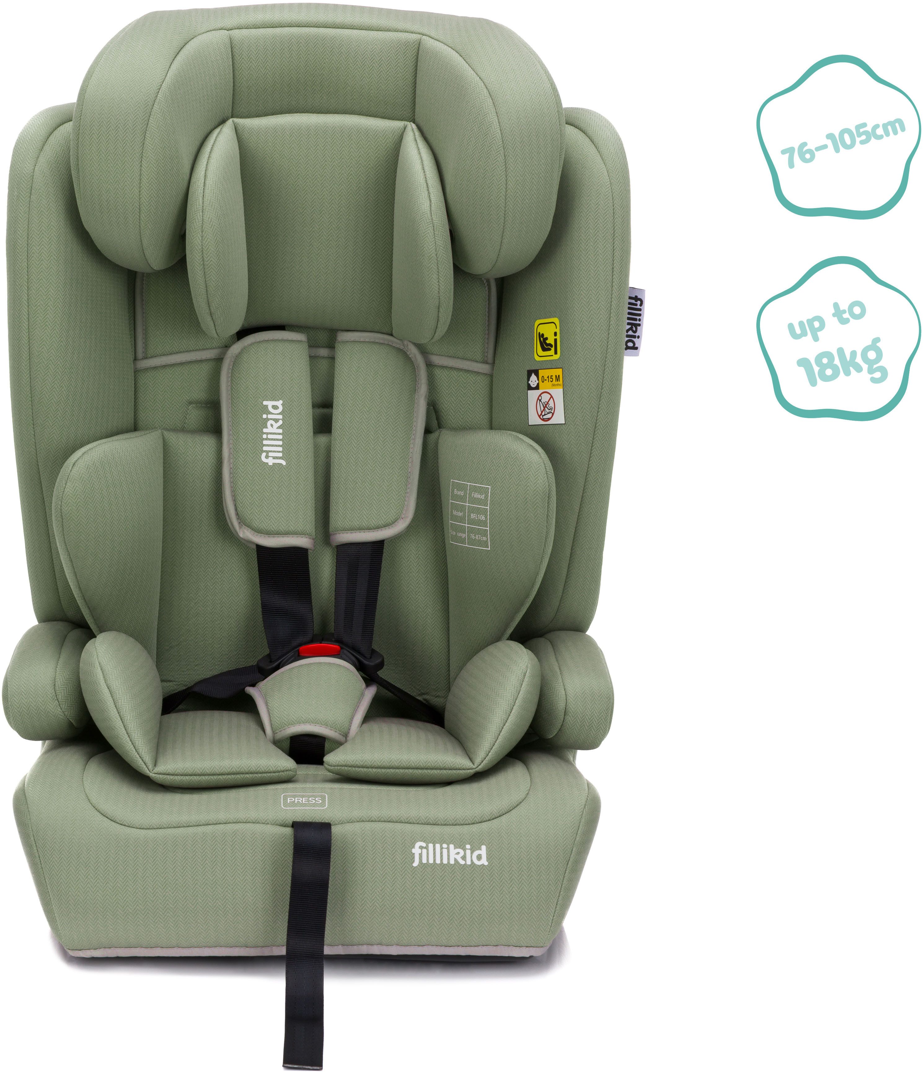 Fillikid Autokindersitz Olli, ab: 9 Monaten, ab: 76 cm, bis: 150 cm
