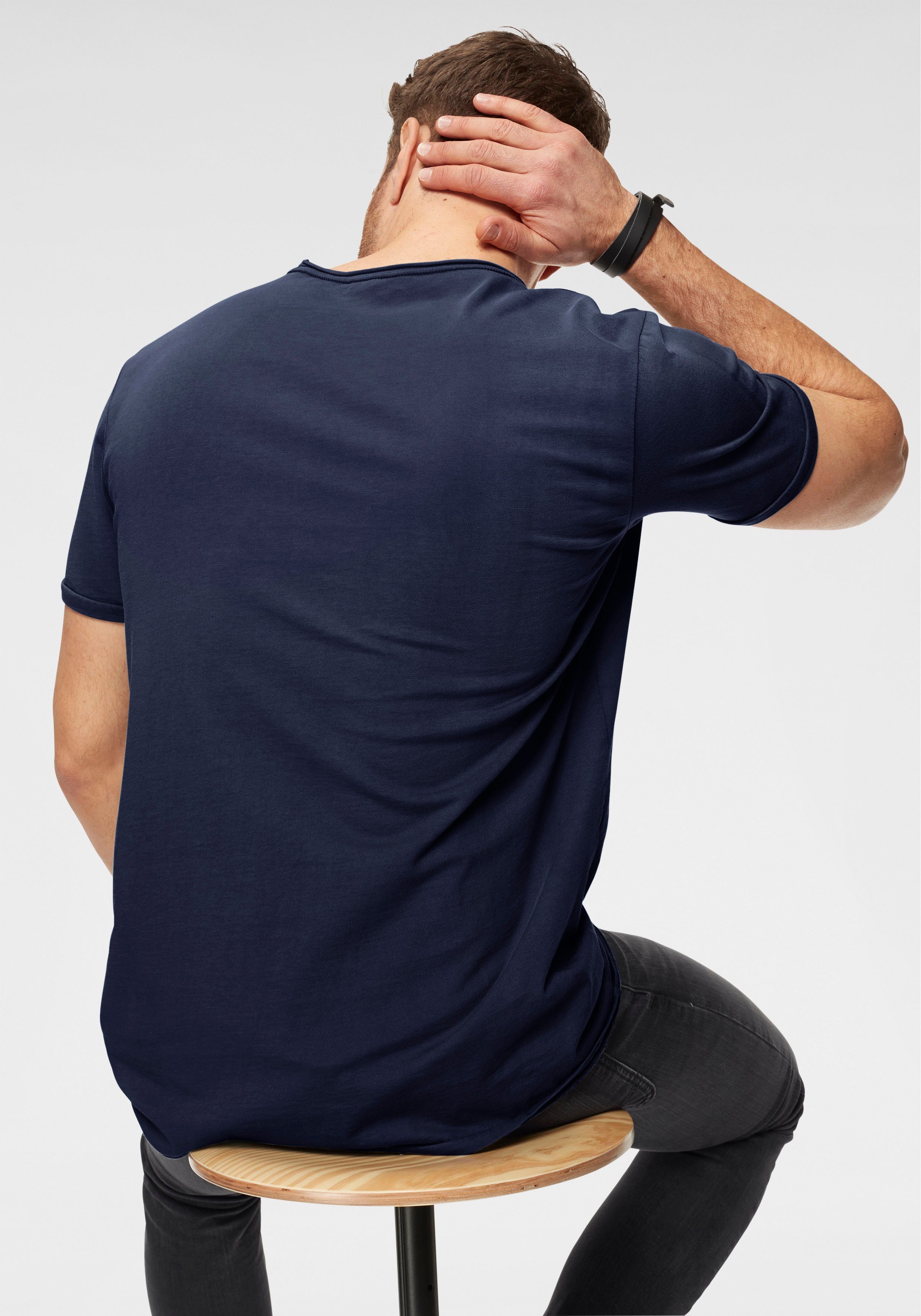 PME LEGEND T-Shirt mit eingefasstem Rundhalsausschnitt mit Rollkante günstig online kaufen