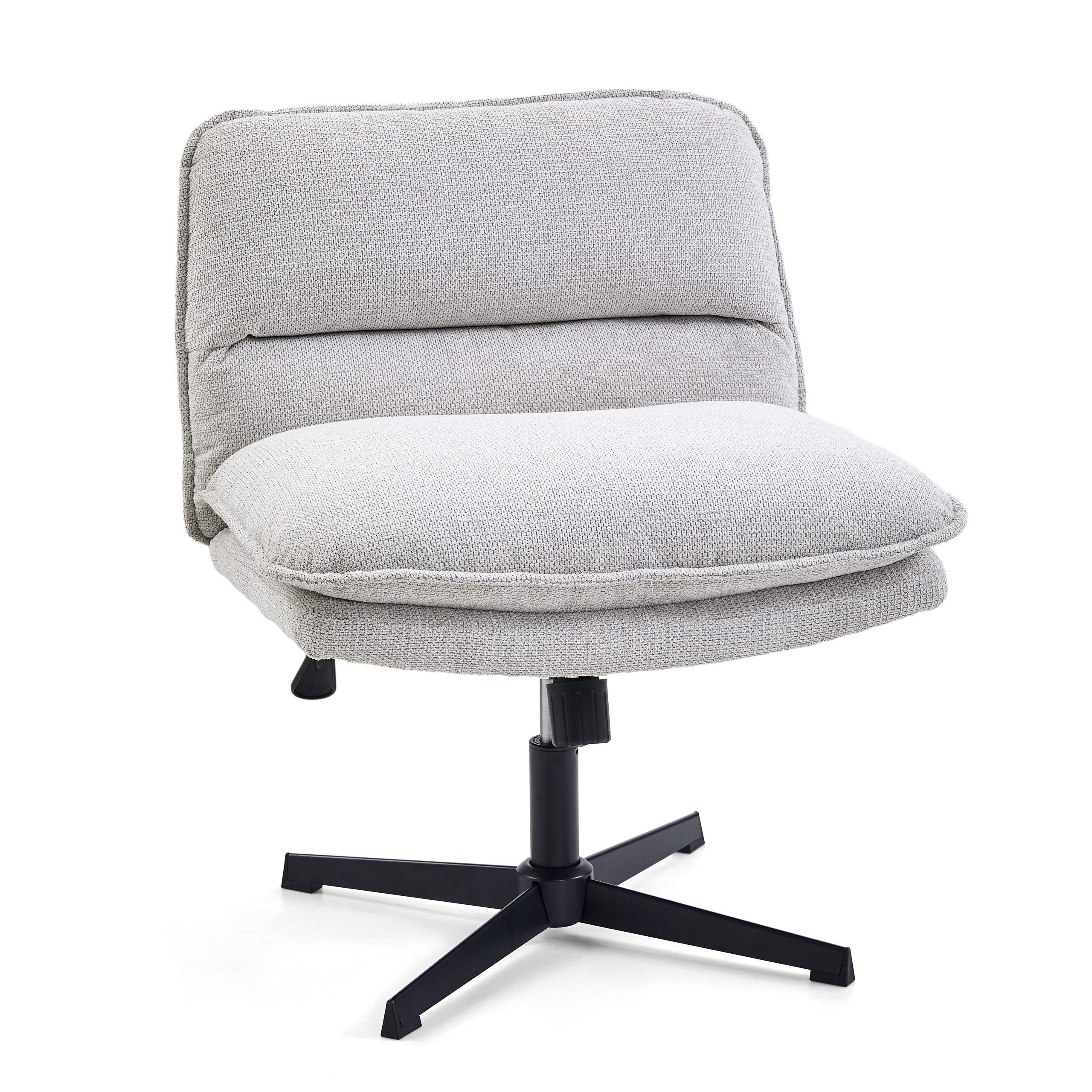 hjh LIVING Loungesessel Criss-Cross 20 Polstersessel Stoff ohne Armlehnen, Bürostuhl, Schneidersitz Stuhl drehbar für Wohnzimmer Home-Office