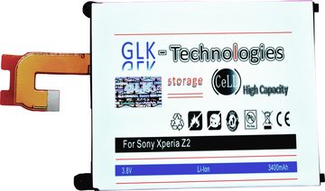 GLK-Technologies High Power Akku kompatibel mit Sony Ericsson Xperia Z2 L50W LIS1543ERPC, Original GLK-Technologies® 3400 mAh Reparaturset/Werkzeug Set Smartphone-Akku 3400 mAh (3.8 V)