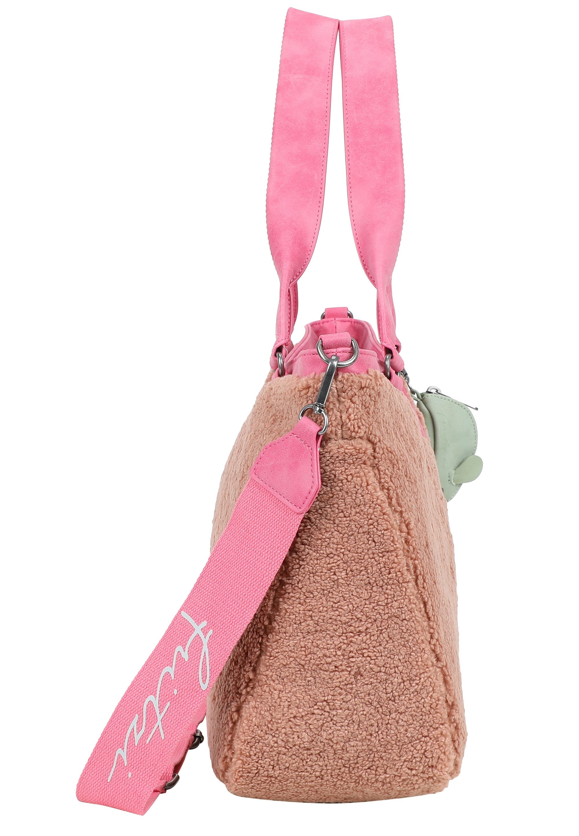 Fritzi aus Preußen Henkeltasche Teddy Black, aus kuscheligem, veganem Teddy-Material
