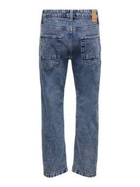 ONLY & SONS Regular-fit-Jeans Loose Fit Jeans Straight Leg Denim Pants ONSEDGE Stoned Washed (1-tlg) 3965 in Blau