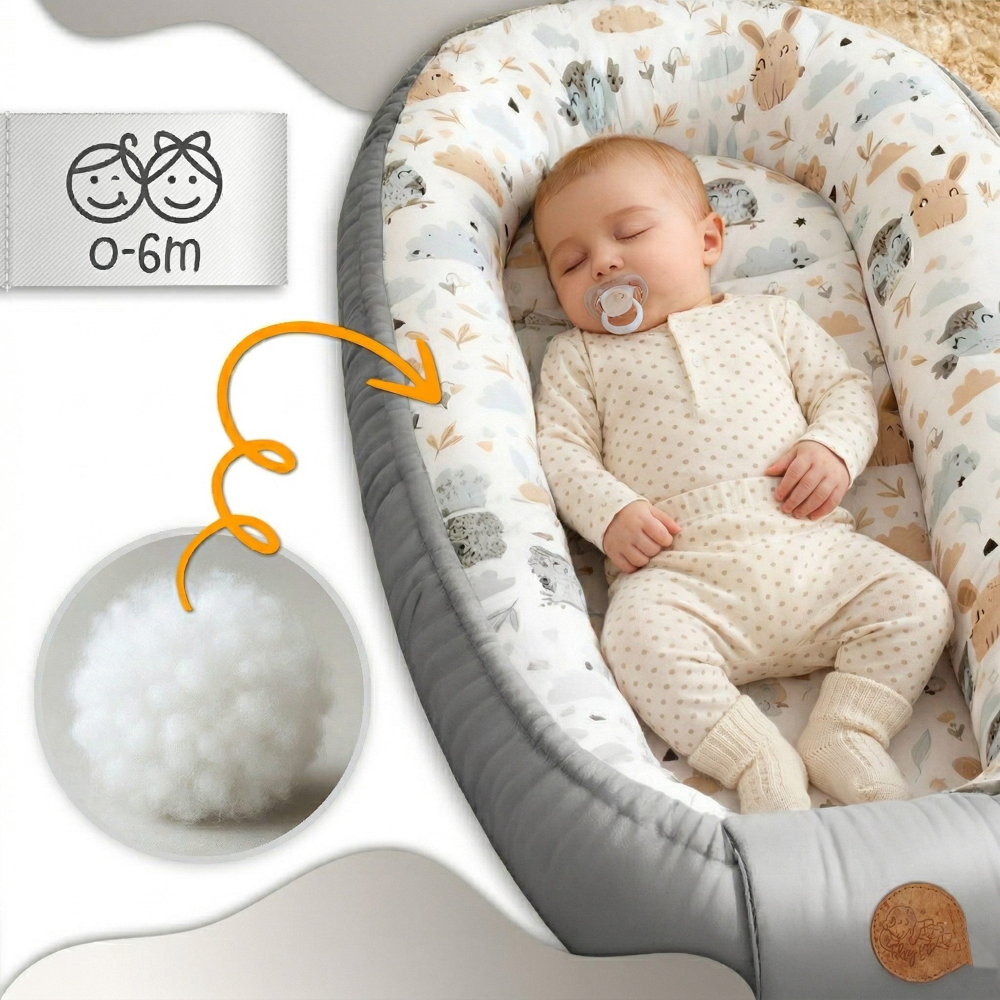 Totsy Baby Kuschelnest Babynest Babynestchen Neugeborene 90 x 50 cm - Baby Nestchen