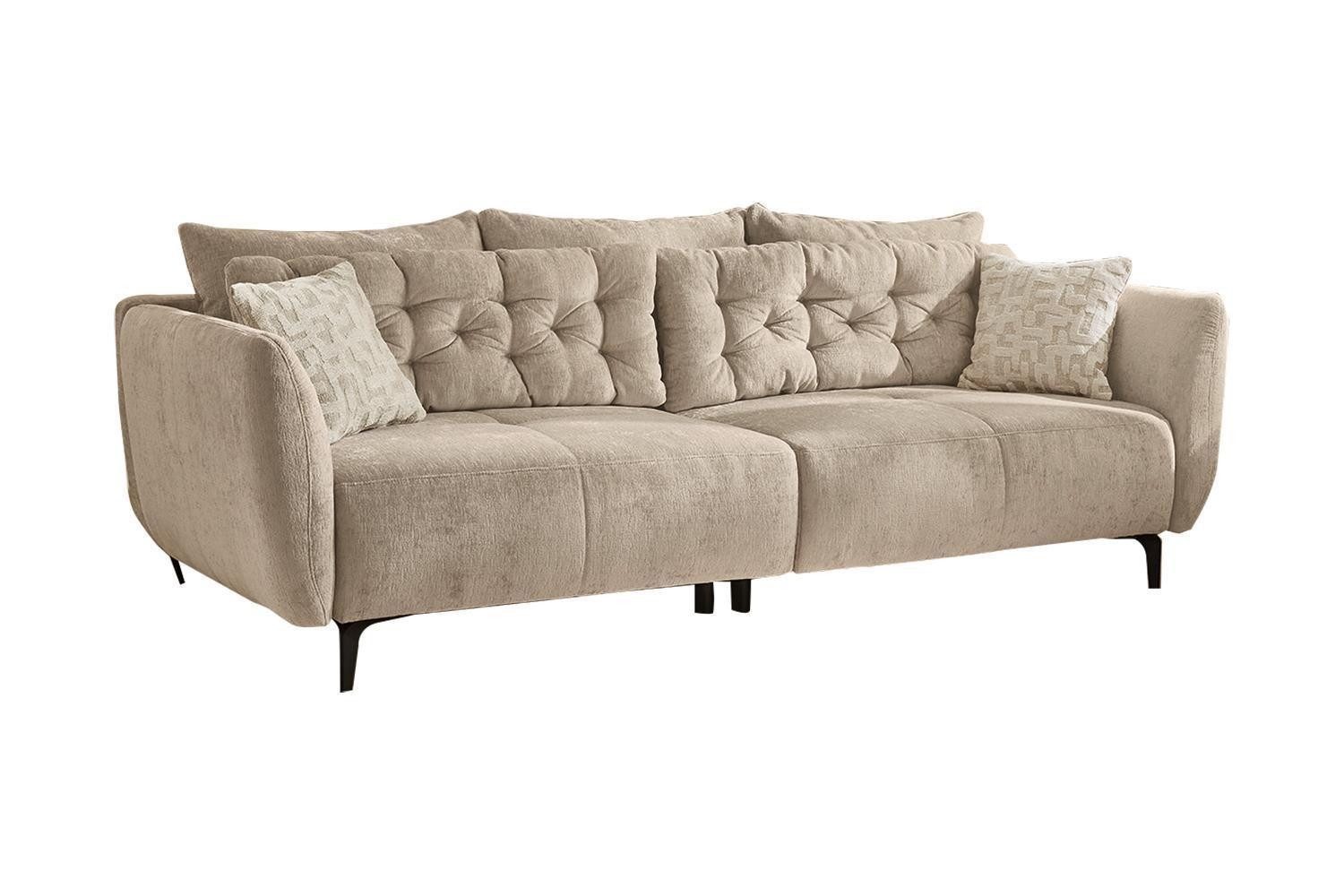 Jockenhöfer Gruppe Big-Sofa SPA, Beige, Chenille, mit Kissen, B 251 x H 90 x T 110 cm