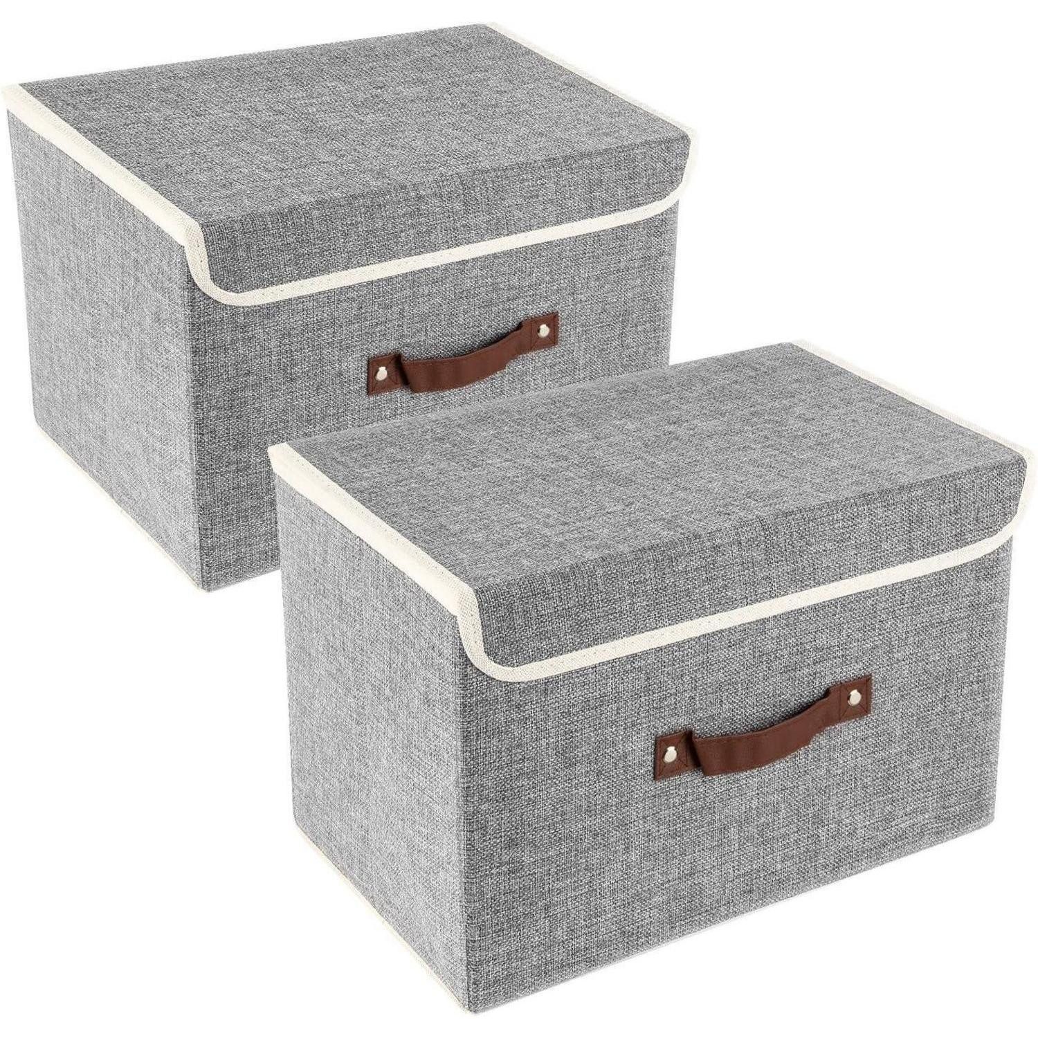 LuxusKollektion Faltbox Faltbare Aufbewahrungsbox mit Deckel Stoff Waschbare Kisten 38x25x25