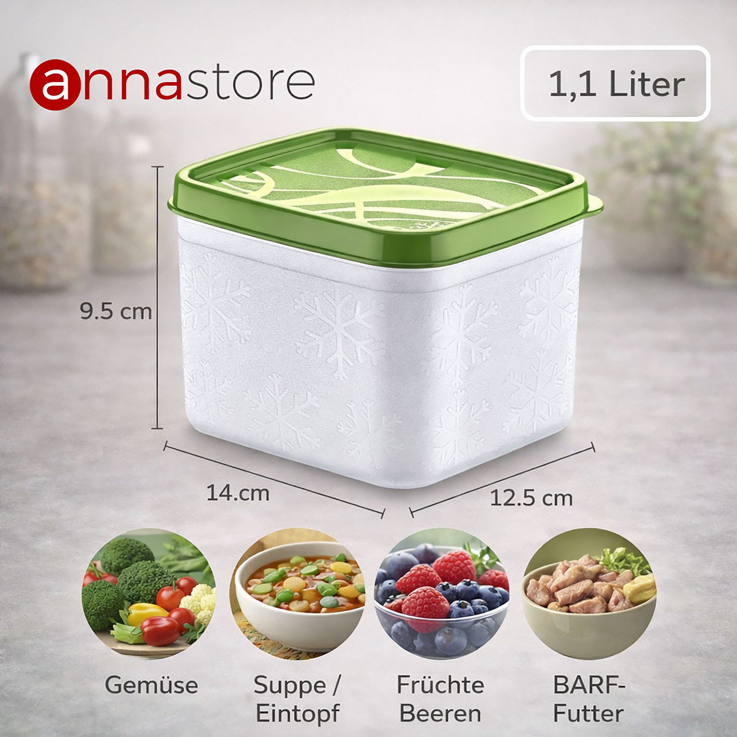 Annastore Vorratsdose Hochwertige Tiefkühldosen - Gefrierdosen - Tiefkühlboxen, von -20°C bis + 100°C - Gefrierboxen Luftdicht – Bild 3 von 5