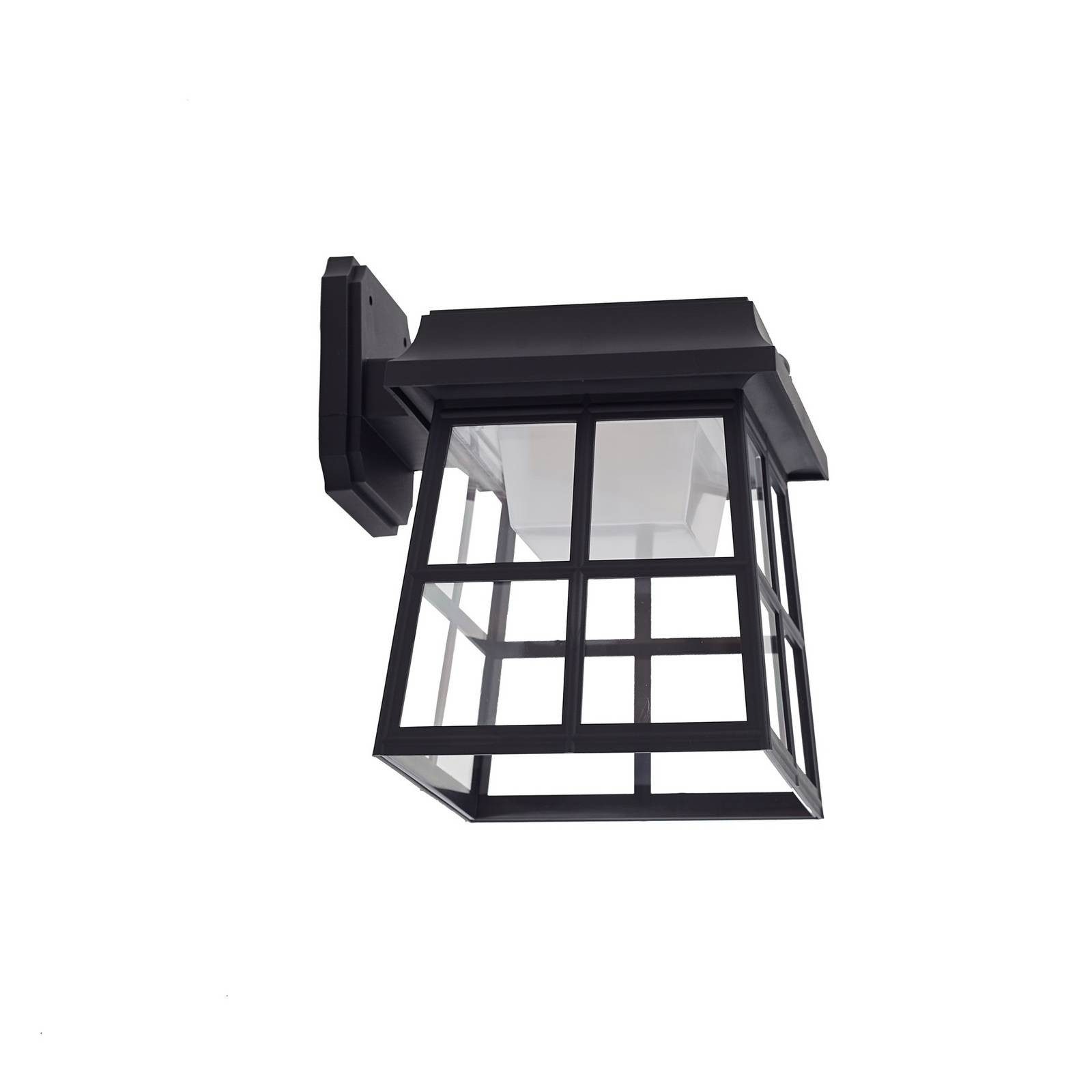 Lindby Außen-Wandleuchte Latarka, LED, Kunststoff Schwarz warmweiß IP44mit Bewegungsmelder, 1 x 8 W LED, warmweiß