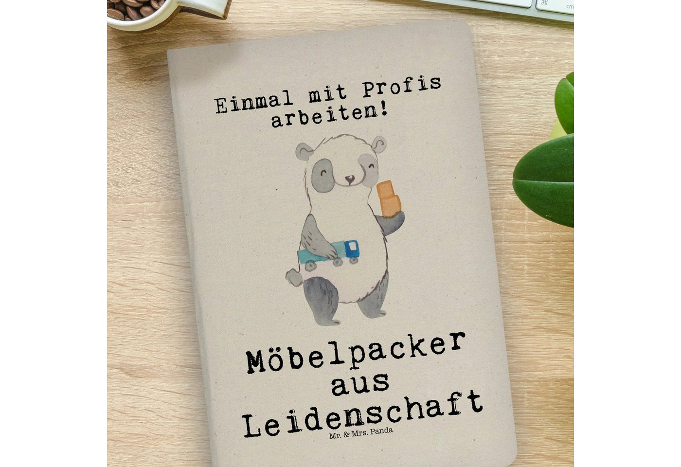 Thumbnail - Mr. & Mrs. Panda Notizbuch Möbelpacker Leidenschaft - Transparent - Geschenk, A4 Notizbuch Punkt Mr. & Mrs. Panda, Langl...