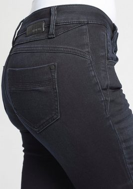 GANG Skinny-fit-Jeans 94NELE mit gekreuzten Gürtelschlaufen vorne am Bund