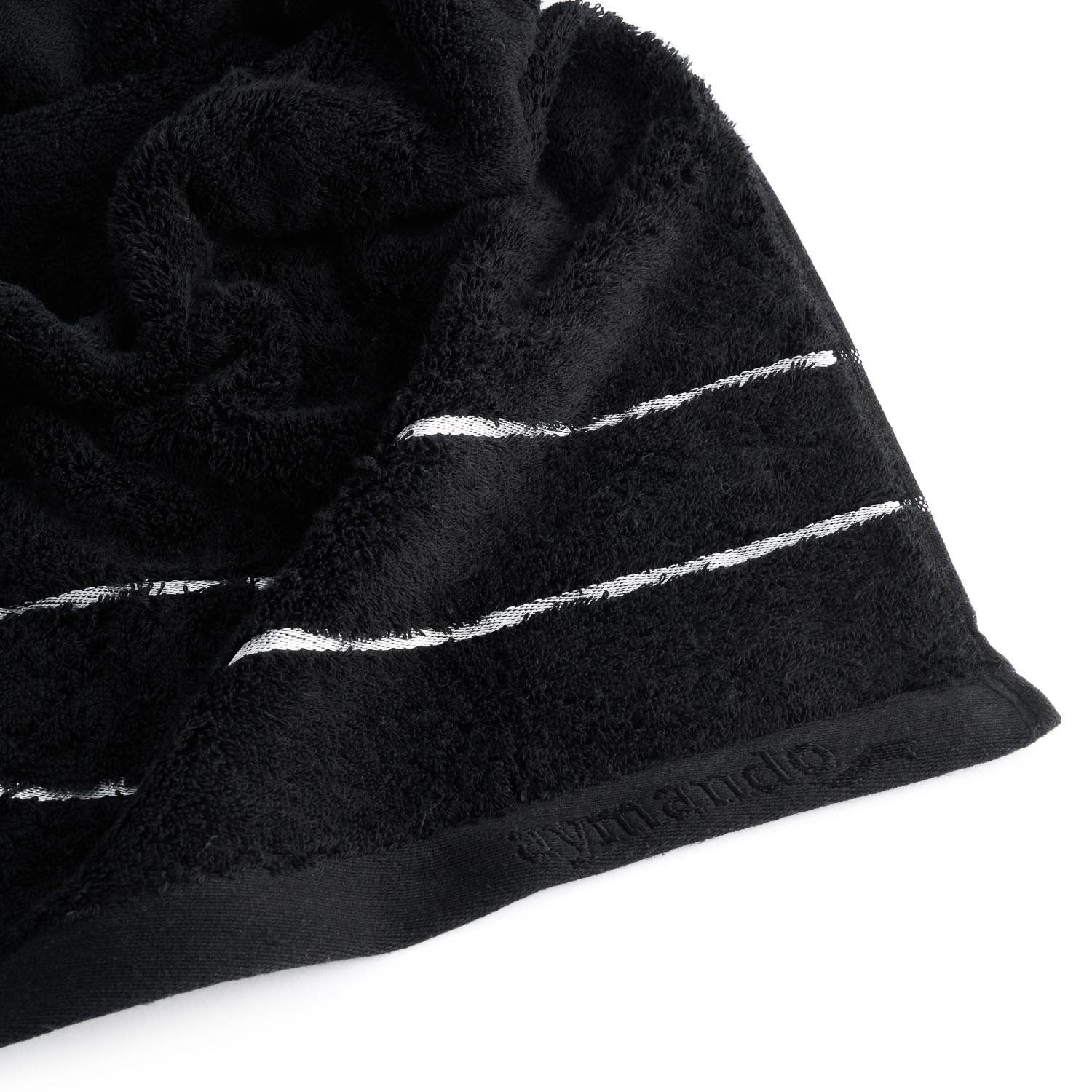 Duschtuch 600 ägyptischer aus (1-St), Kollektion, Black-Silver Baumwolle Handtuch 100% g/m², 70x140cm Dubai Aymando Baumwolle
