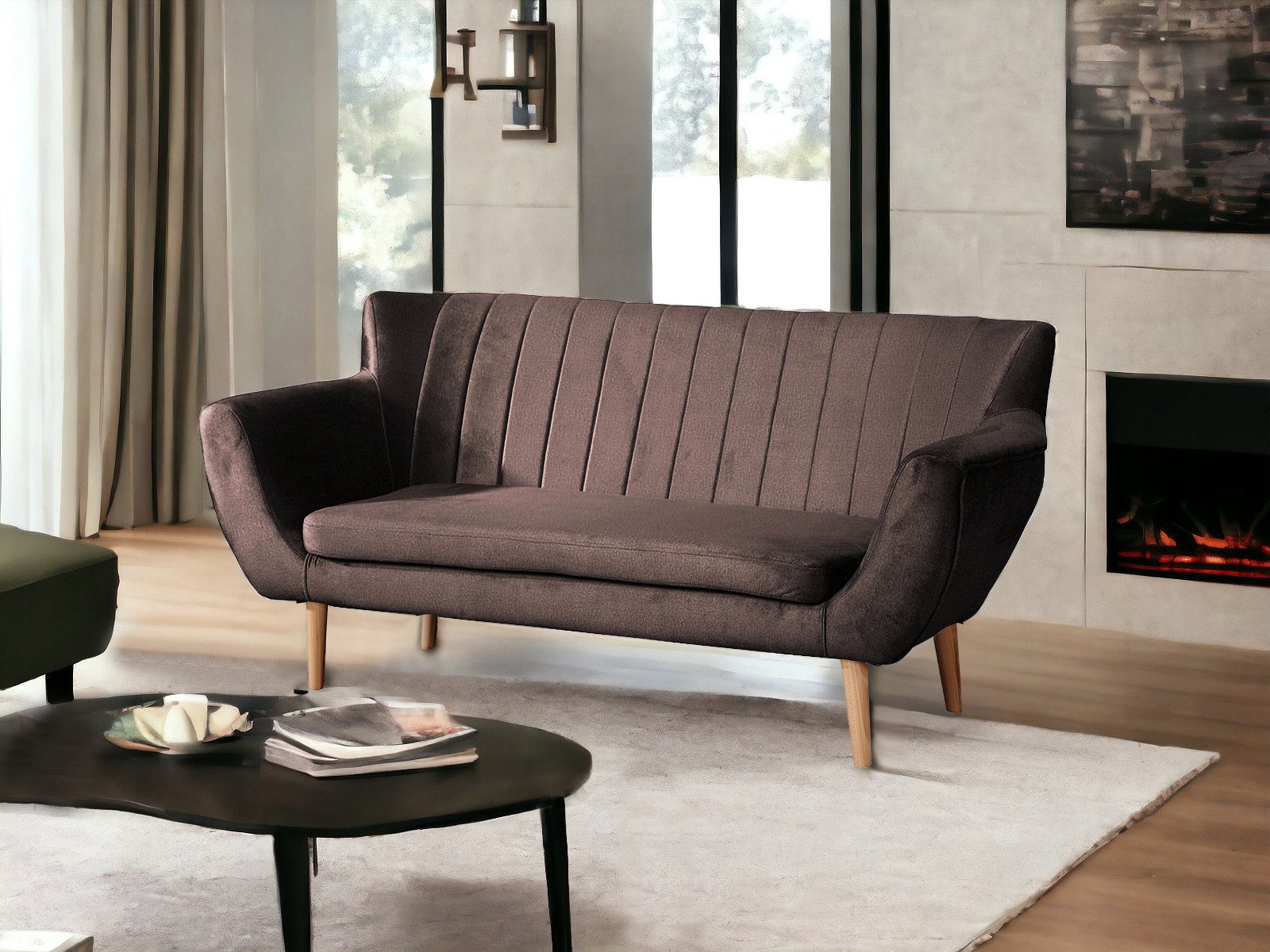Compleo 2-Sitzer Sofa mit hohen Beinen, günstig online kaufen