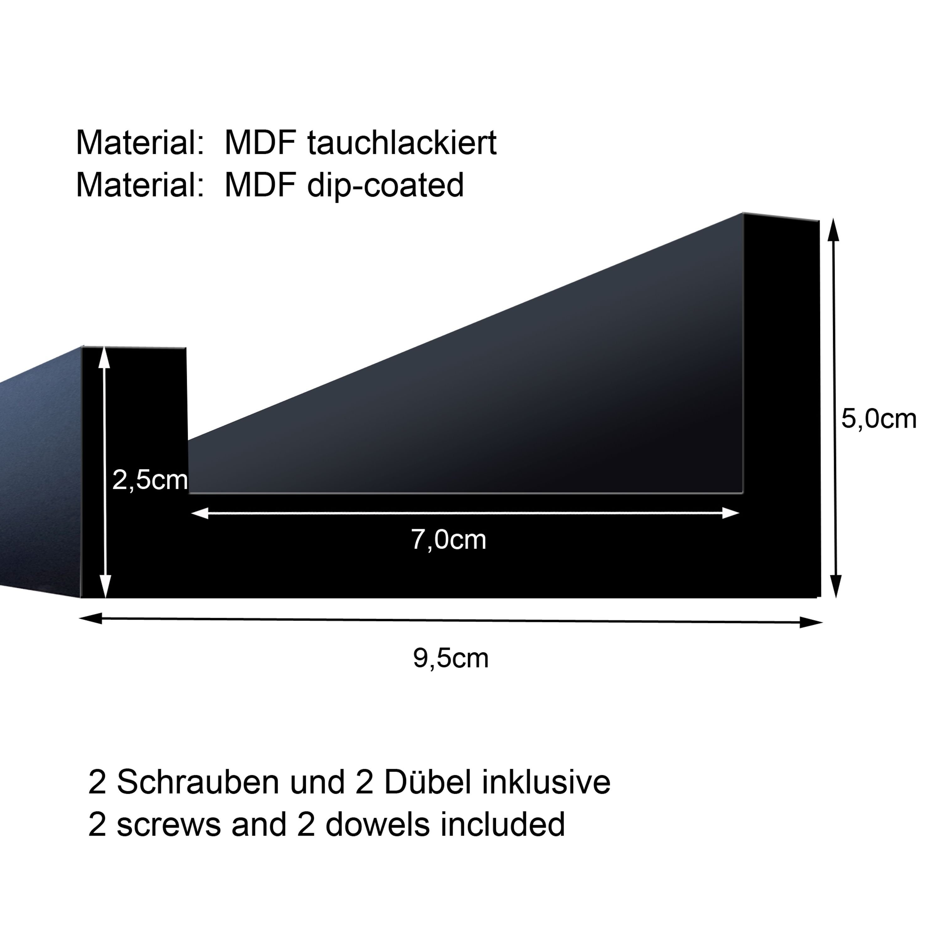 artissimo Bilderleiste Wandregal für Bilder 70cm Bilderleiste Bilderregal Wandboard Schwarz