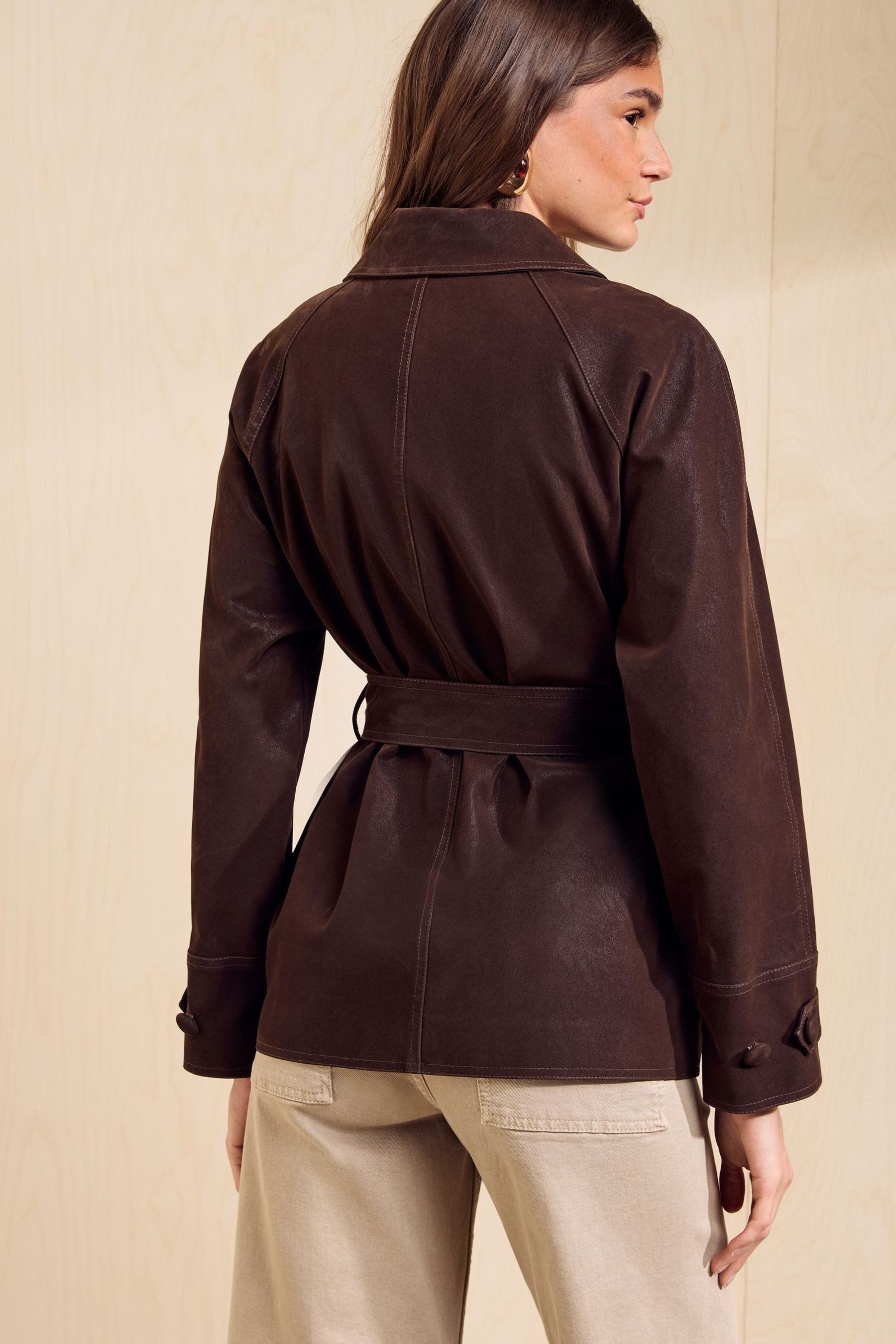 Friends Like These Lederimitatjacke Friends Like These Jacke aus Kunstveloursleder (1-St) – Bild 5 von 5
