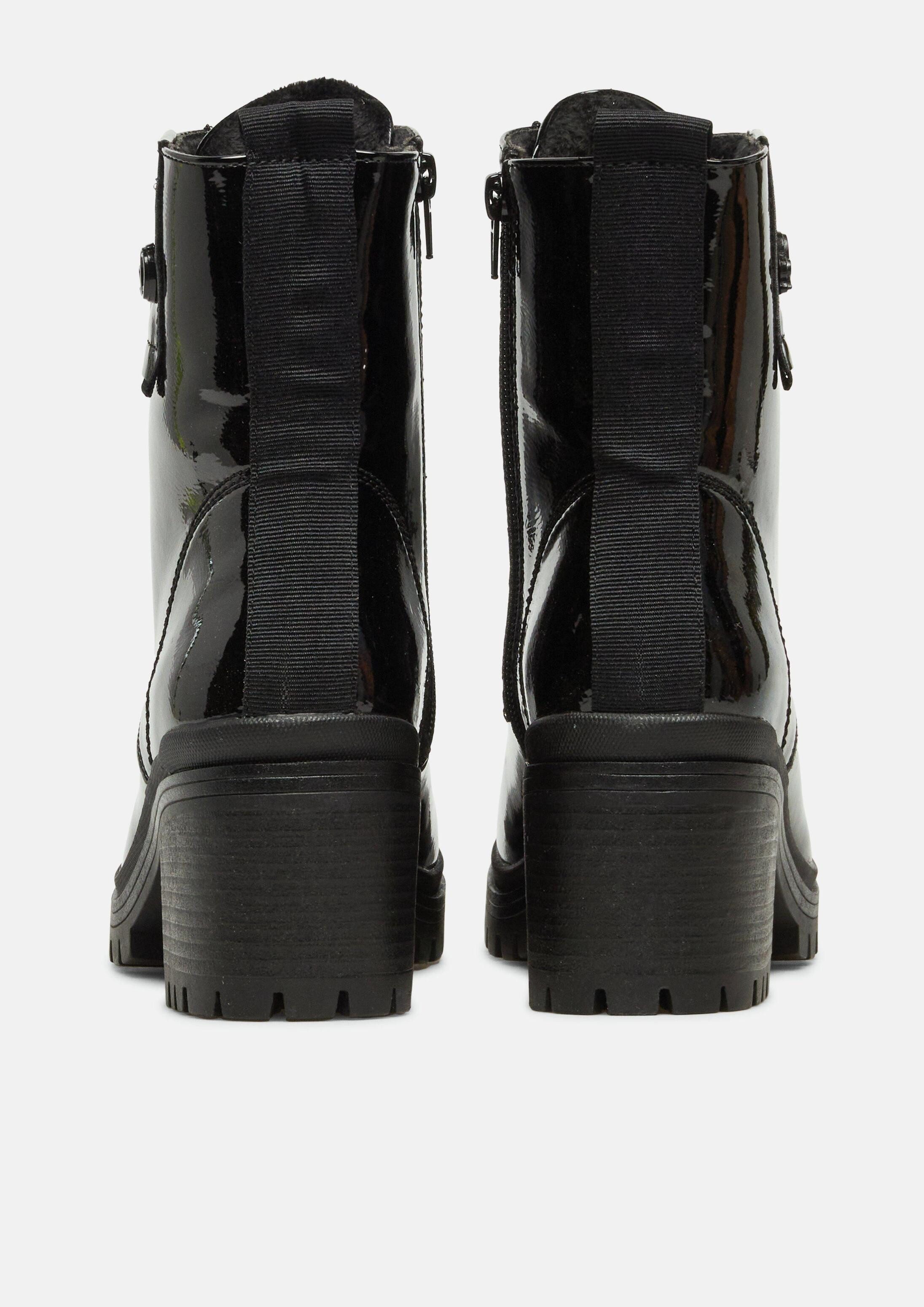 s.Oliver Stiefeletten Stiefel Stiefeletten in Lackleder-Optik mit Blockabsatz – Bild 2 von 3