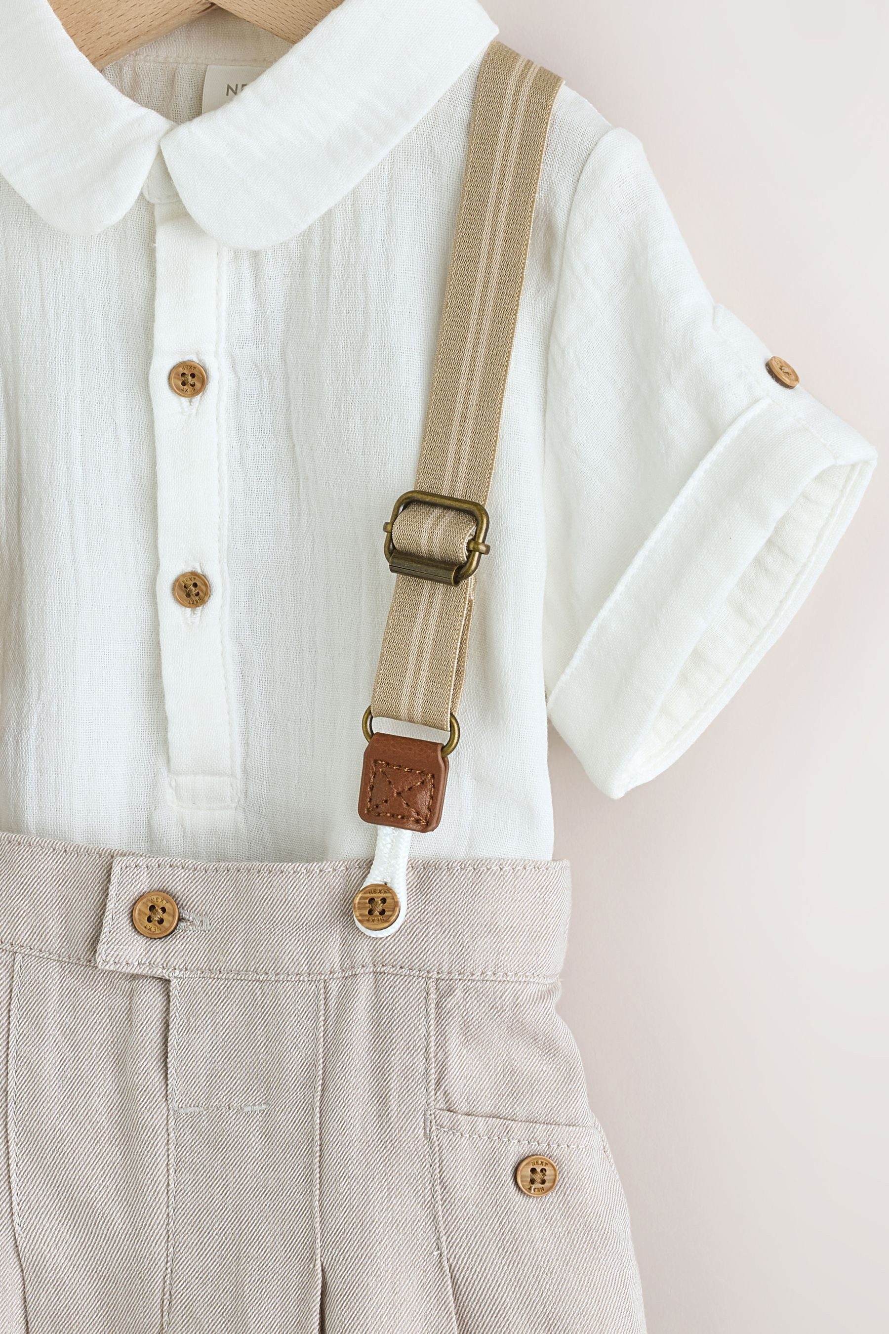 Next Hemd & Hose 3-teiliges Baby-Set mit Hemd, Hose und Hosenträger (3-tlg)