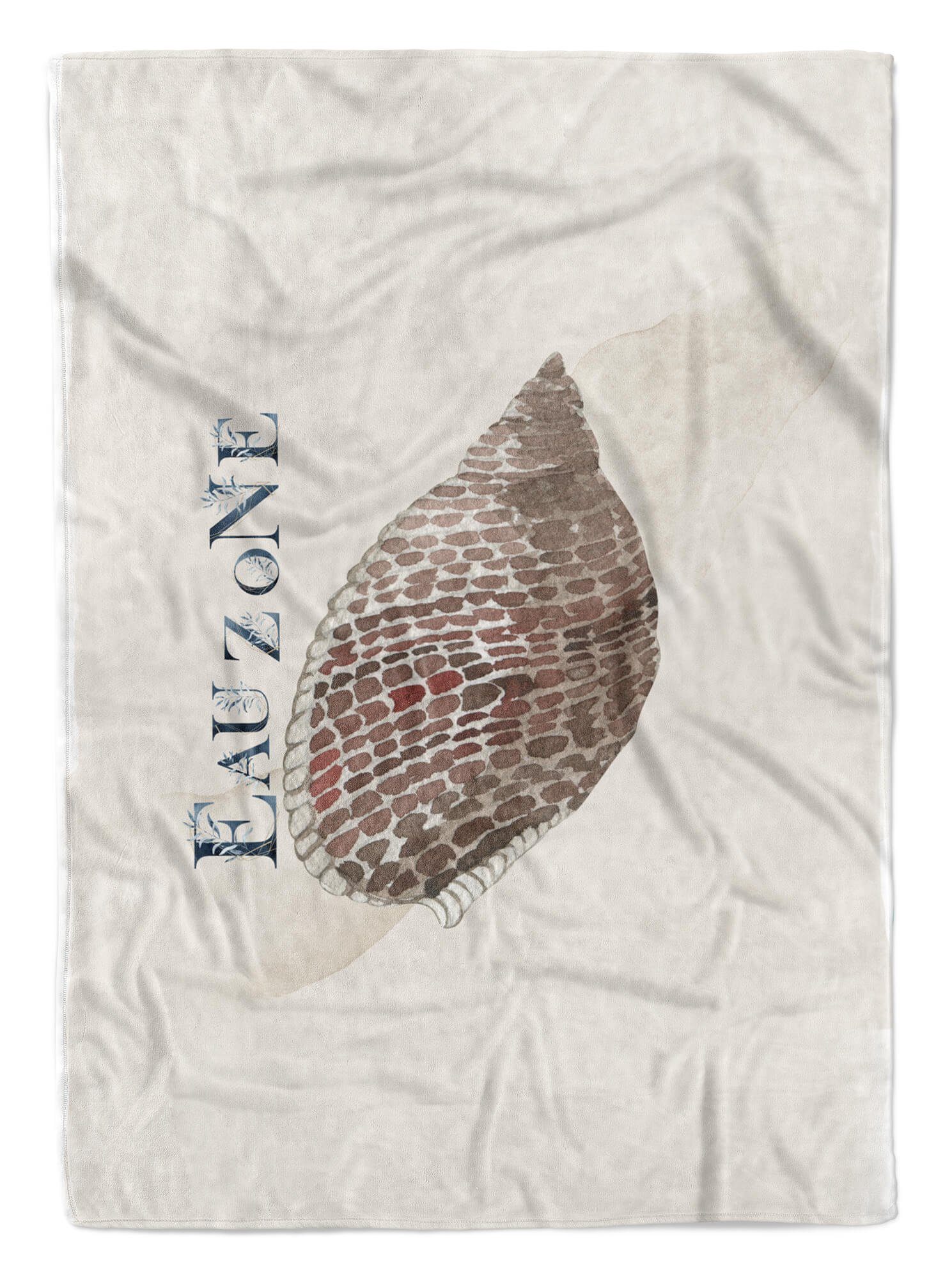 Sinus Art Handtücher Handtuch Strandhandtuch Saunatuch Kuscheldecke Kunstvoll Ozean Muschel Strand Motiv, Baumwolle-Polyester-Mix (1-St), Handtuch