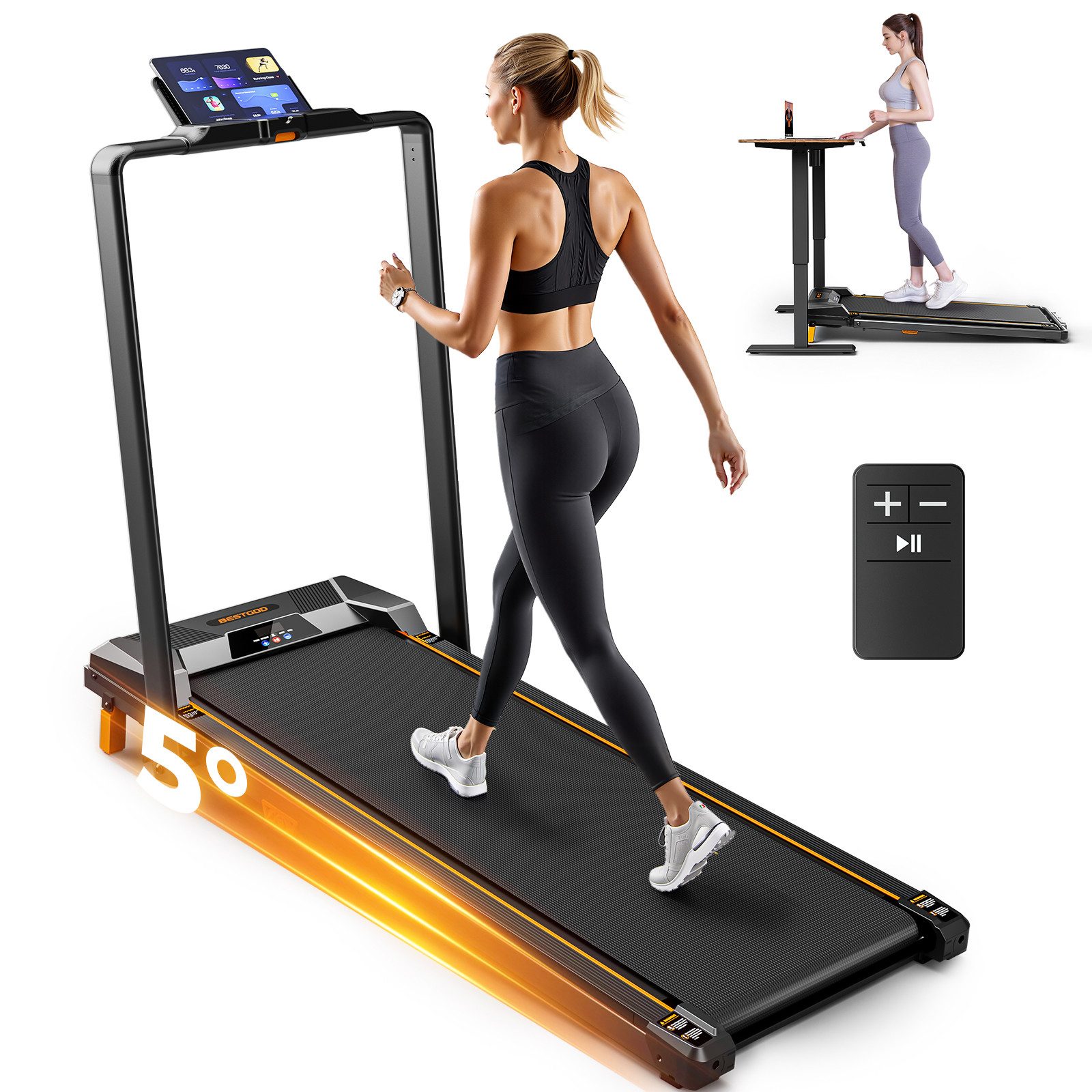 Laufband mit Haltegriffen für Zuhause und Büro