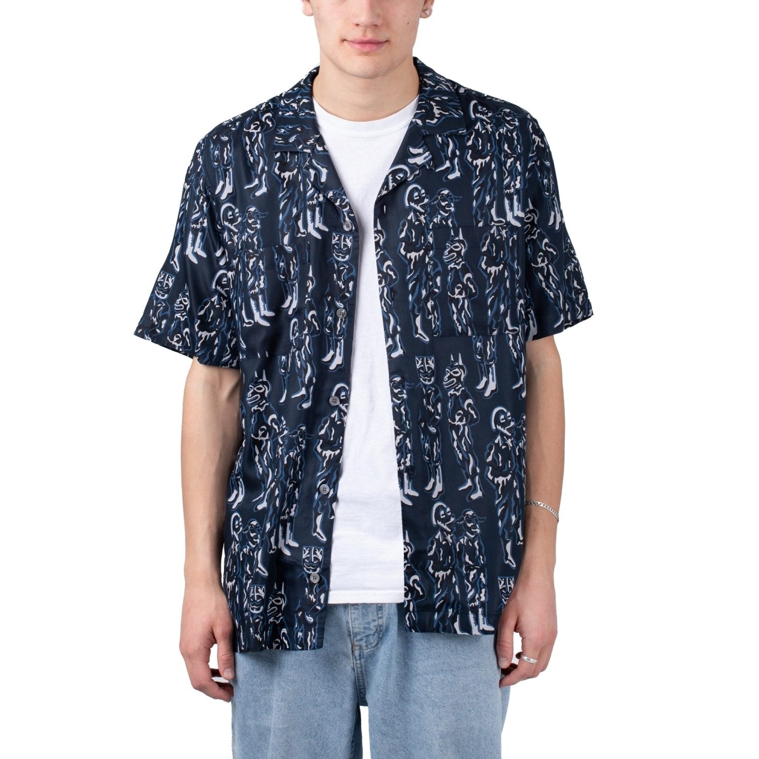 WOOD WOOD Kurzarmhemd Wood Wood Brandon JC Drapy Twill Shirt