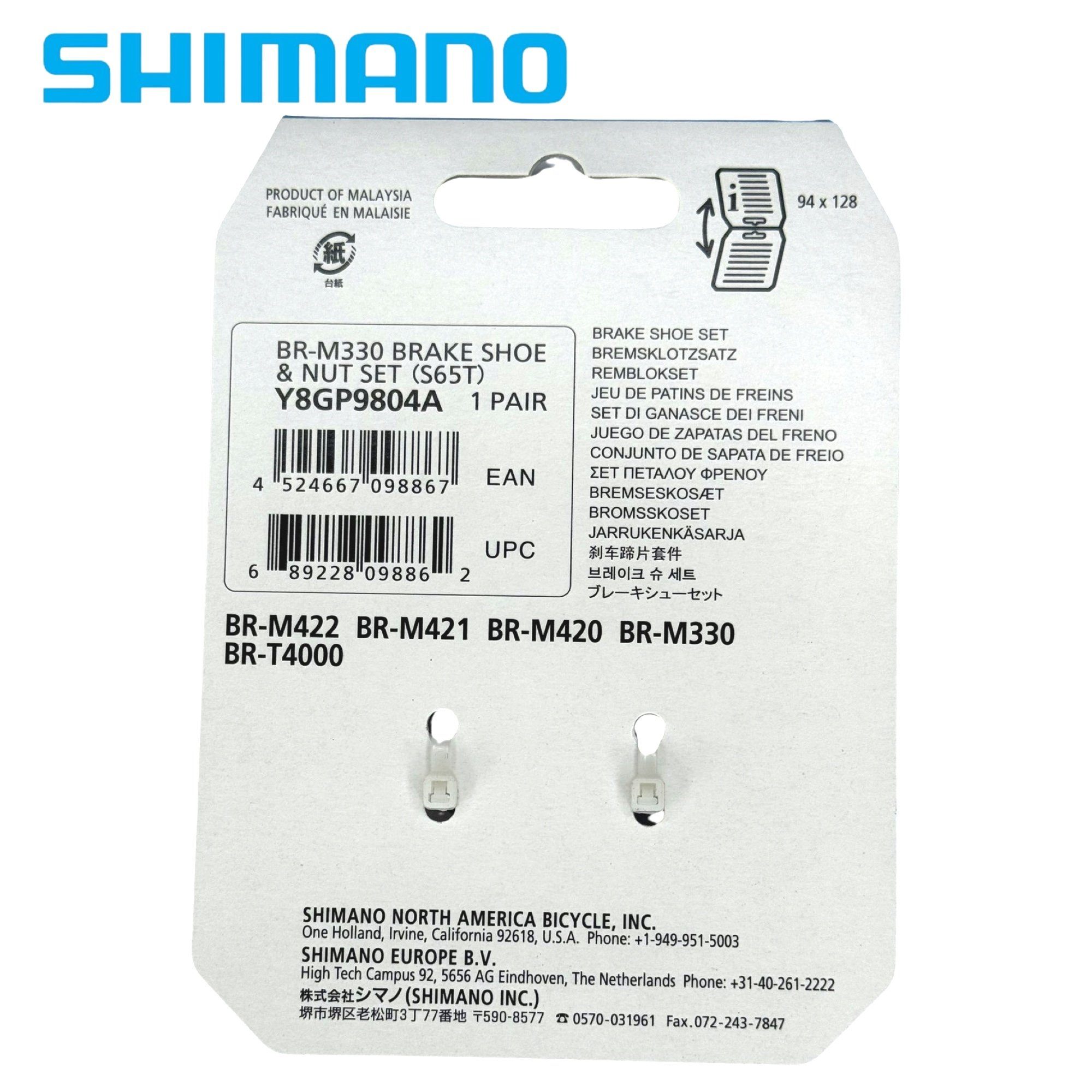 Shimano Felgenbremse SHIMANO Fahrrad V-Brake Bremse Ersatz Bremsschuh S65T 1Paar schwarz