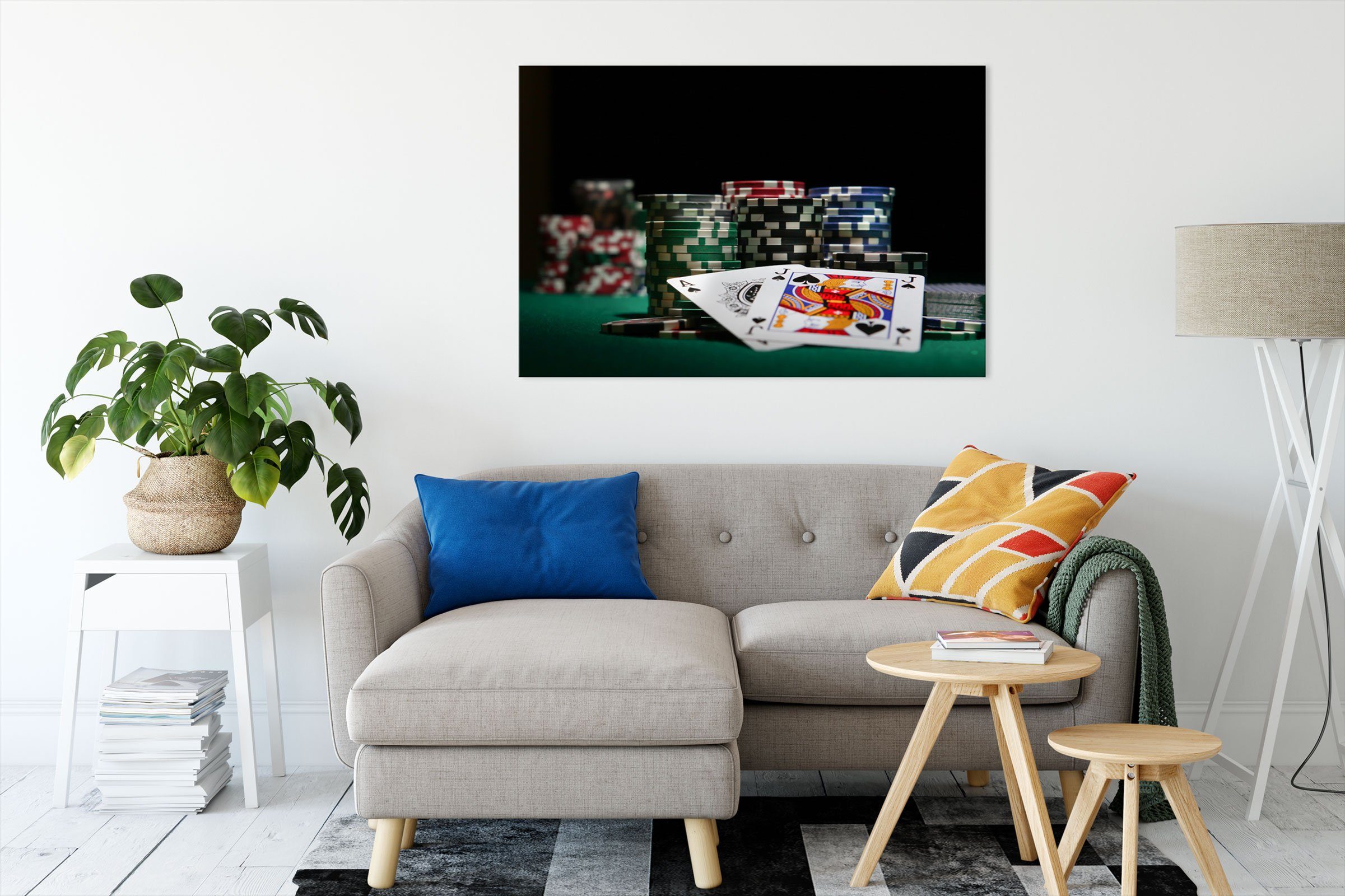 Pixxprint Leinwandbild Pokertisch Las Vegas, Pokertisch Las Vegas (1 St), L günstig online kaufen