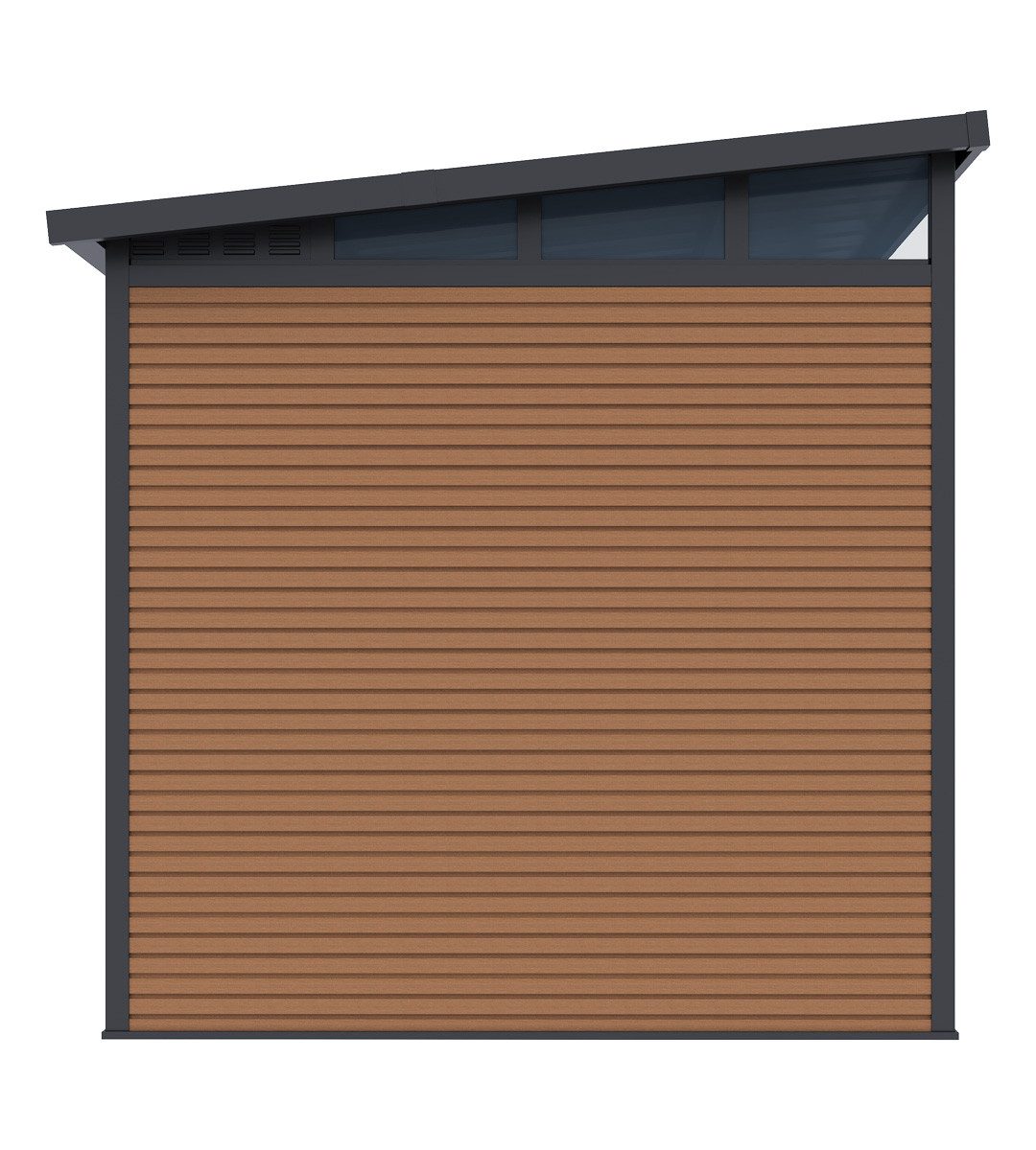 Weide Gartenhaus Weide Aluminium & WPC Gartenhaus 218x218x226cm Teak, BxT: 218x218 cm