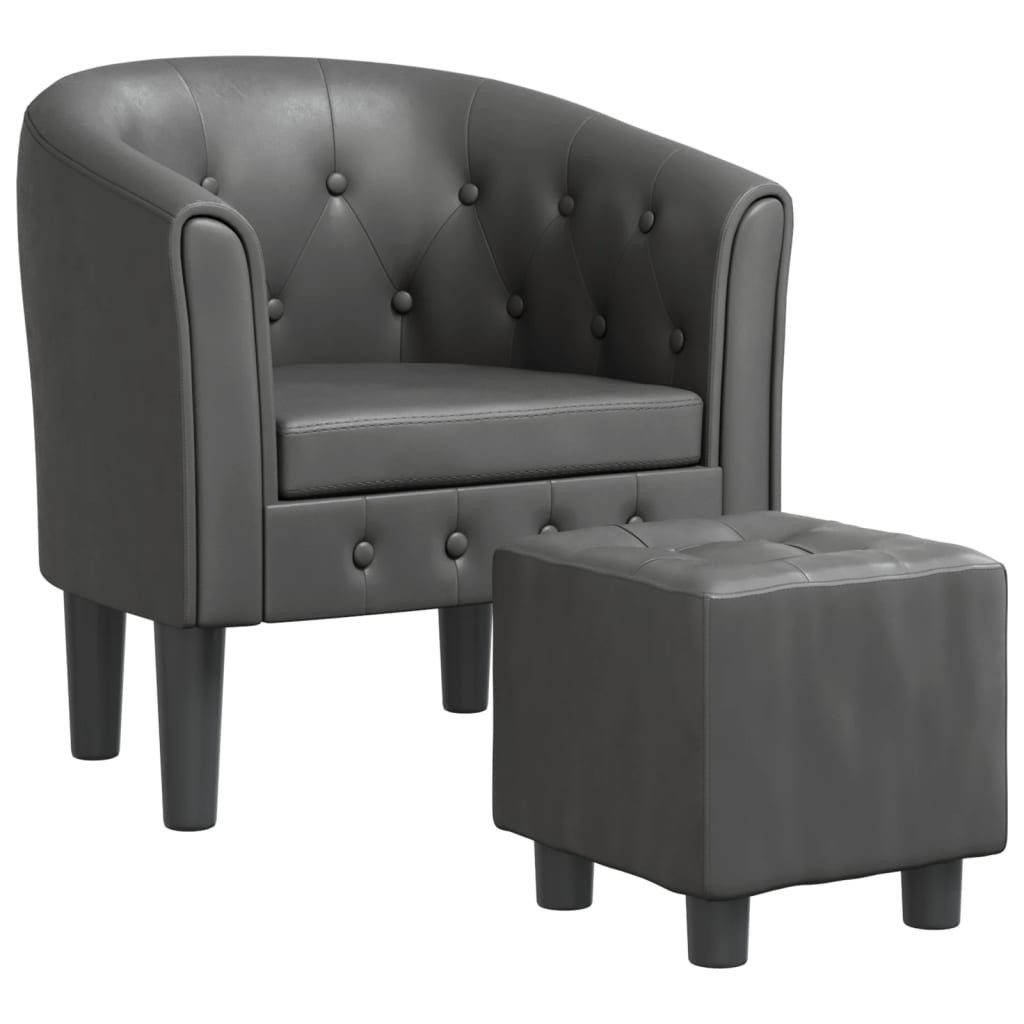vidaXL Sessel Clubsessel mit Fußhocker Grau günstig online kaufen