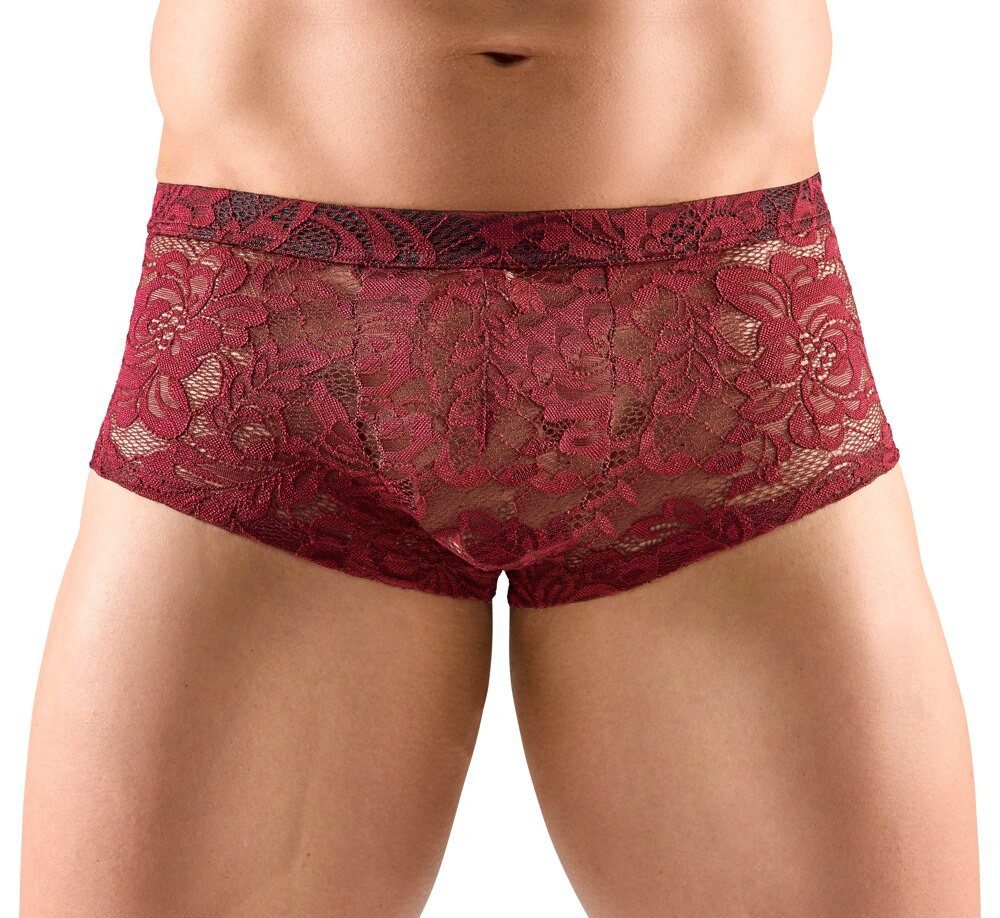 Svenjoyment Боксерские мужские трусы, боксерки Боксерские мужские трусы, боксерки aus floraler Spitze - dunkelrot (1-St) Weich & elastisch für hohen Tragekomfort