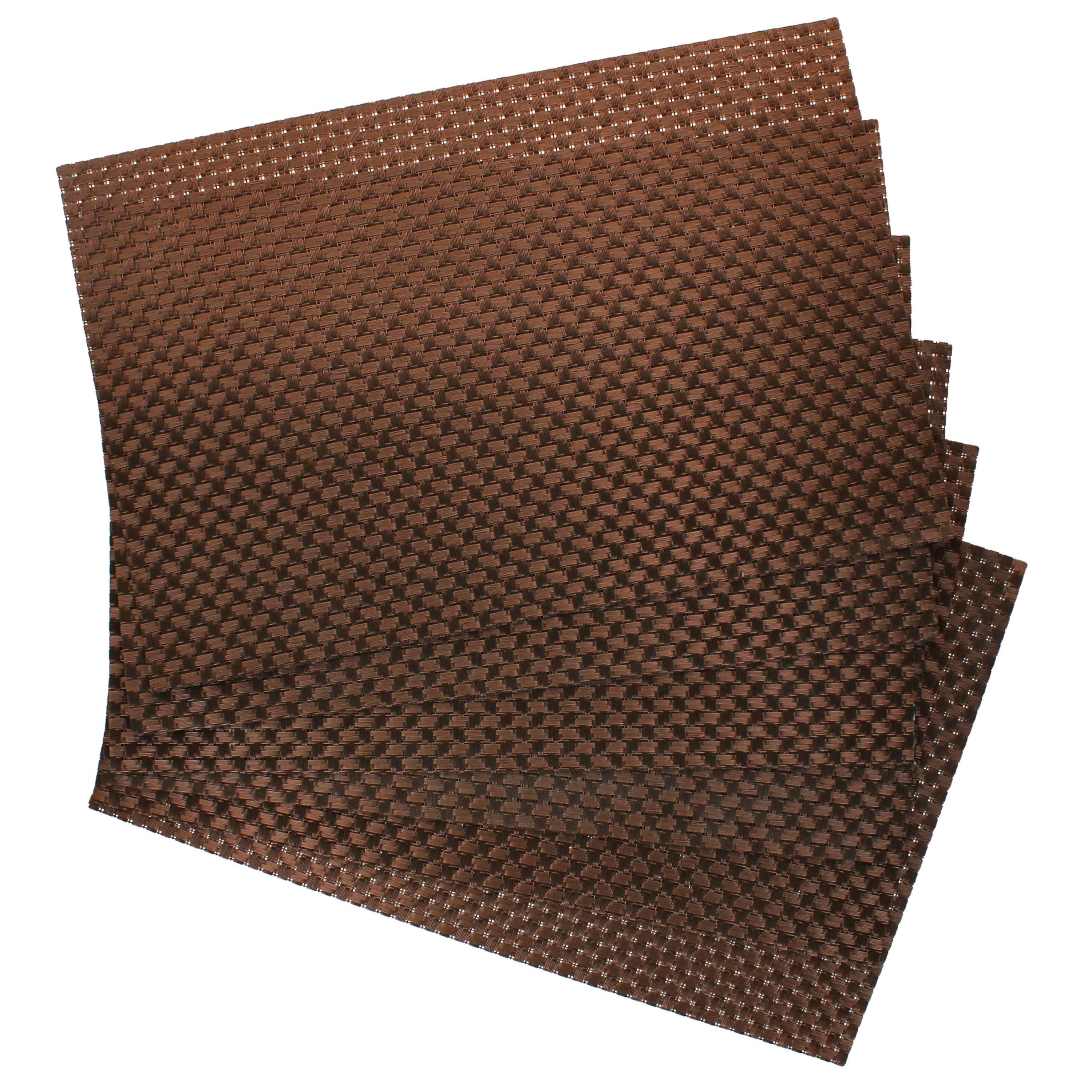 MamboCat Platzset 6x Plato Tischset 45x30cm braun geflochten Kunststoff Platzset