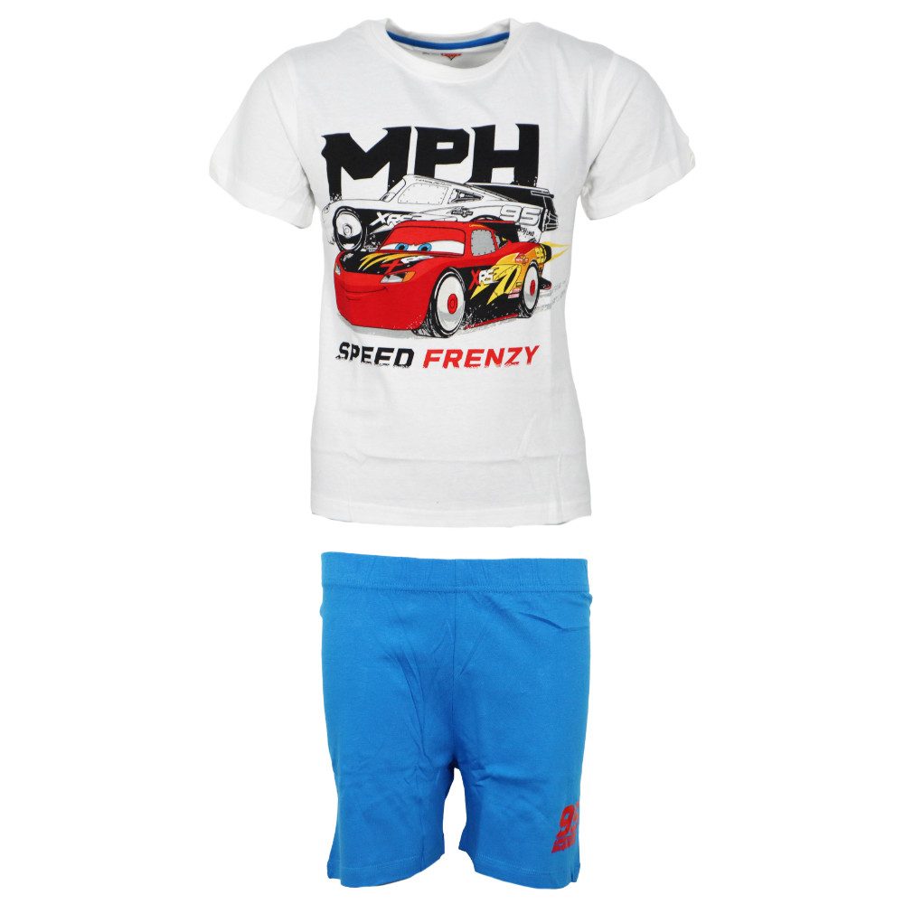 Disney Schlafanzug Disney Cars 3 Lightning McQueen Kinder kurzarm Pyjama 100% Baumwolle, Gr. 98 bis 128