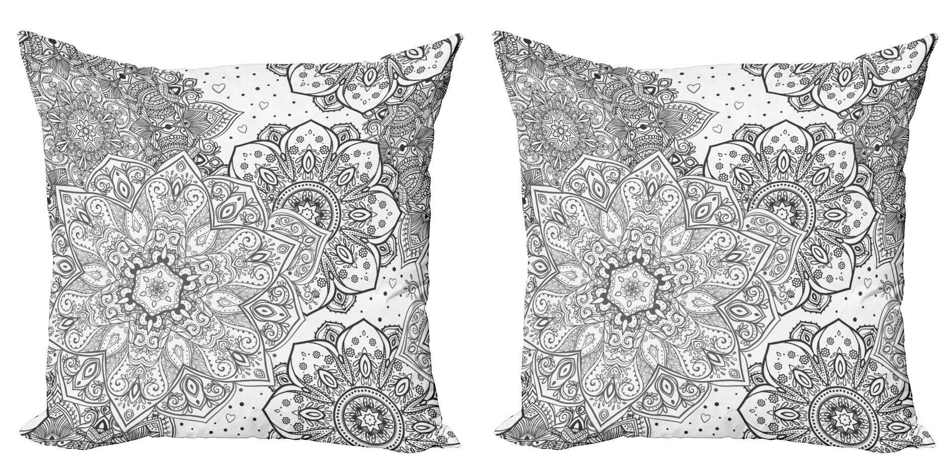 Kissenbezüge Modern Accent Doppelseitiger Digitaldruck, Abakuhaus (2 Stück), Mandala Eastern Floral