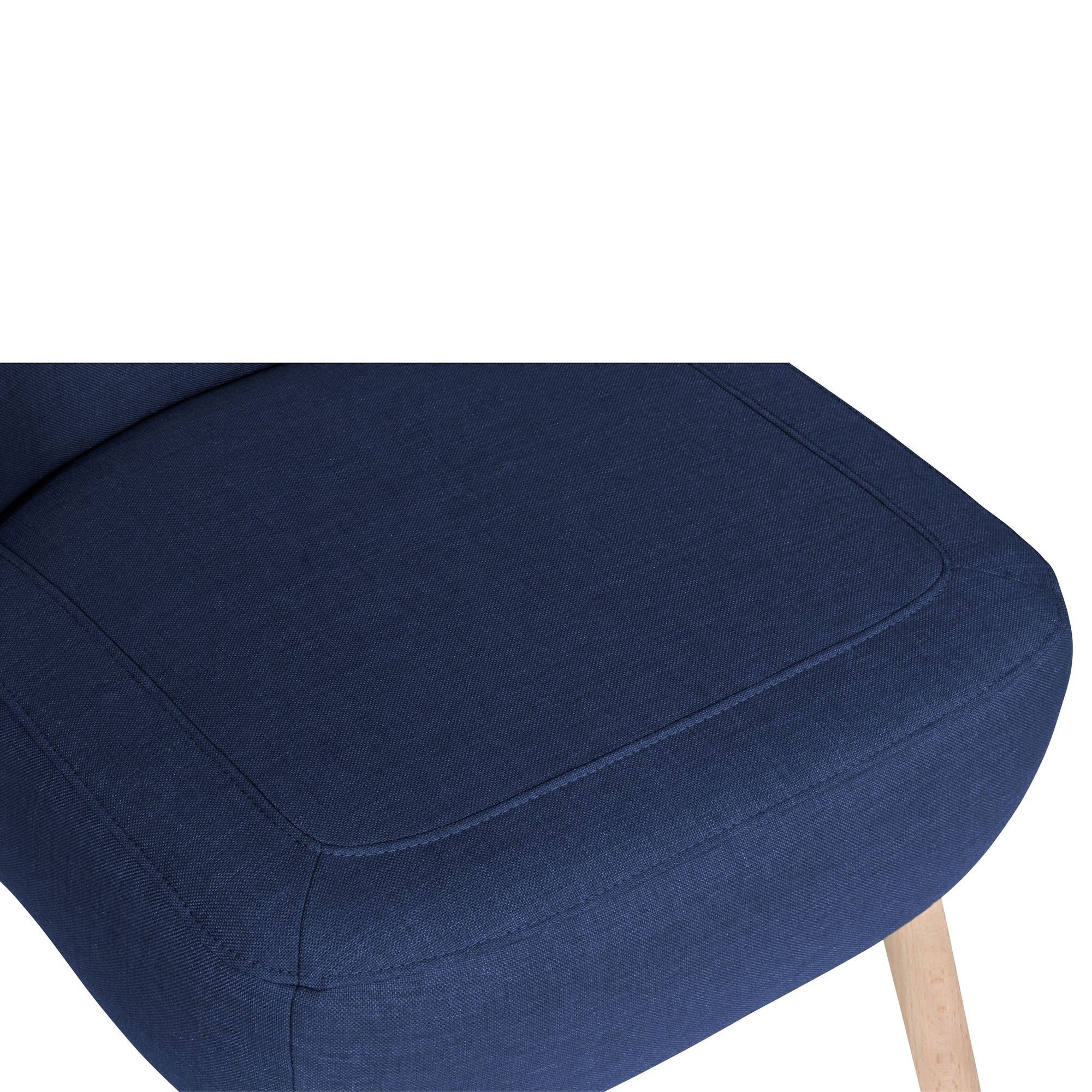 verarbeitet,bequemer Kessel aufm dunkelblau Buche Versand, Sessel 1-St), / Kostenlosem natur Sitz Kathy (Sparpreis inkl. Bezug hochwertig Flachgewebe 58 (Leinenoptik) Sessel