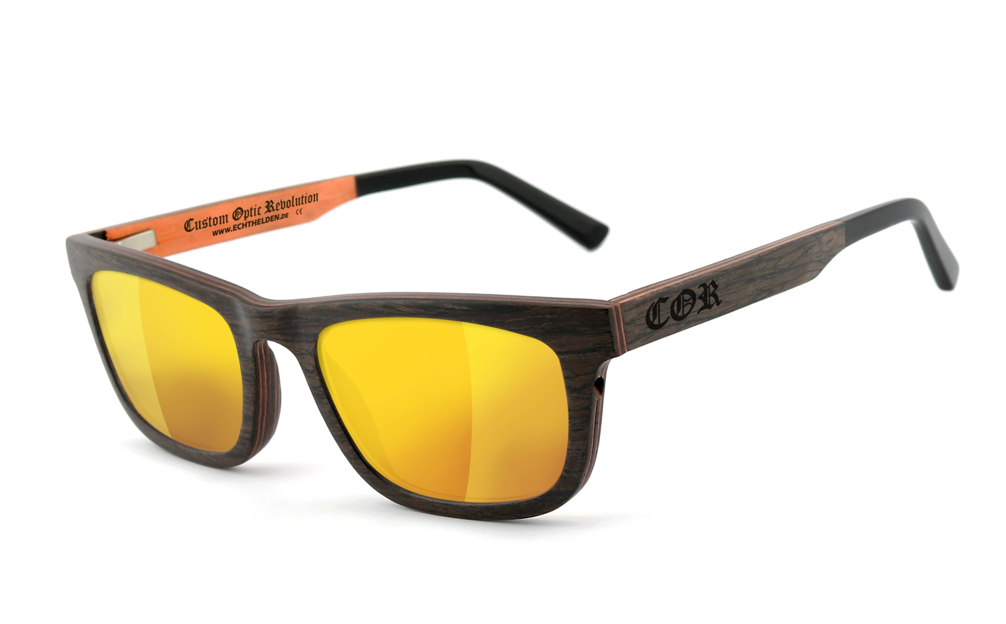 mit HLT® Holz 017 Qualitätsgläsern aus Sonnenbrille COR