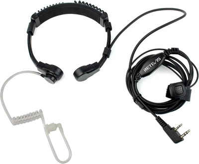 Retevis Walkie Talkie ETK002 Kehlkopfmikrofon Headset, 2-Pin, Kompatibel mit Baofeng Kenwood