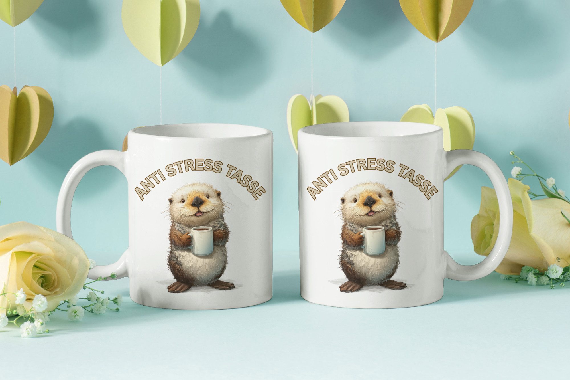 WS-Trend Tasse Anti Stress See Otter Kaffeetasse Teetasse Tasse Geschenkidee 325 ml, Keramik