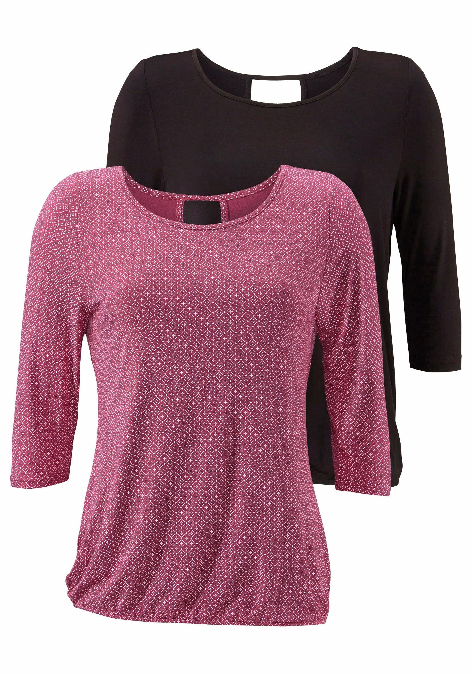 3/4-Arm-Shirt mit modischem Cut-out