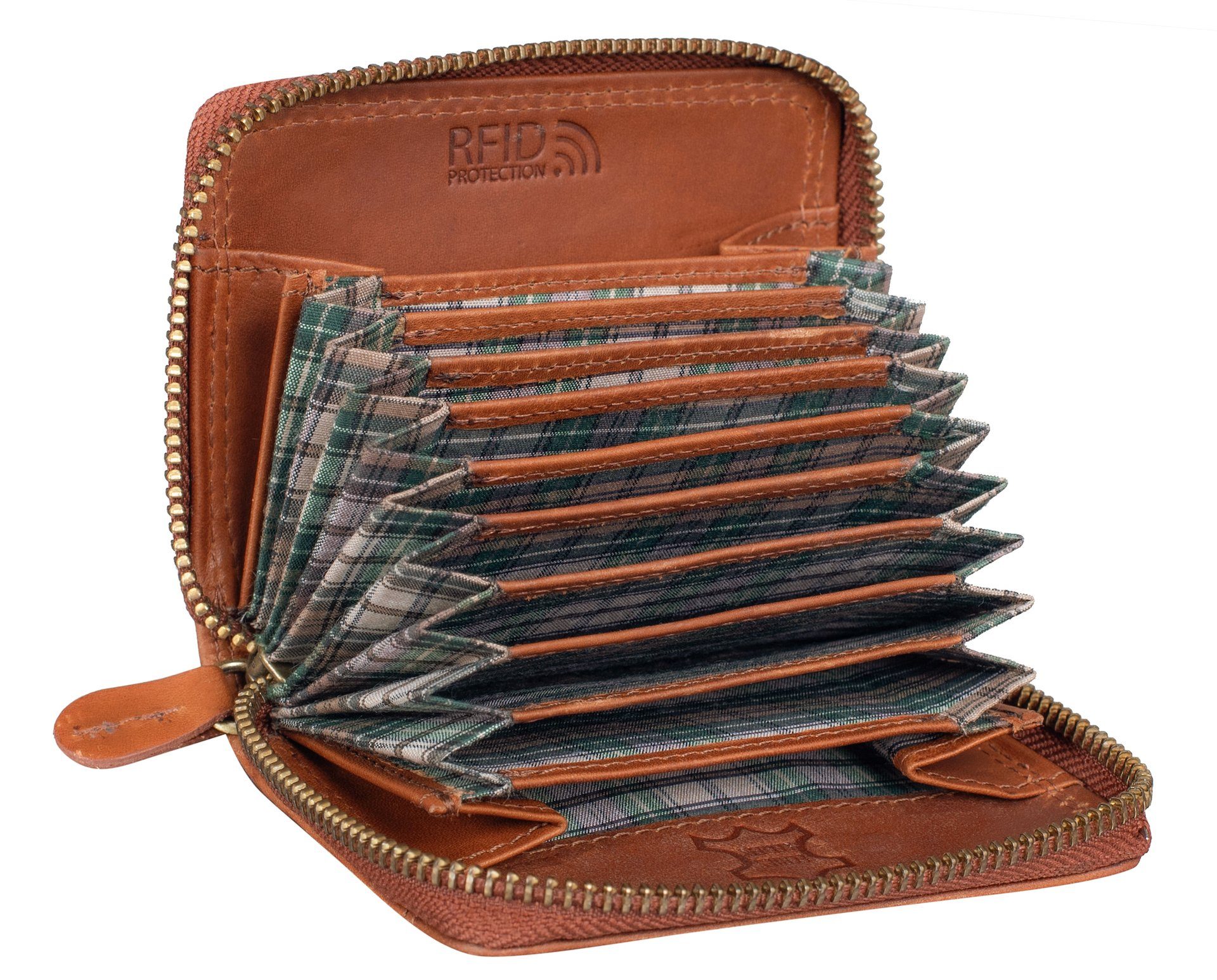 Benthill Kartenetui Echt Leder Kartenbörse für Kreditkarten RFID Karten  Geldbörse, RFID-Schutz Kartenfächer
