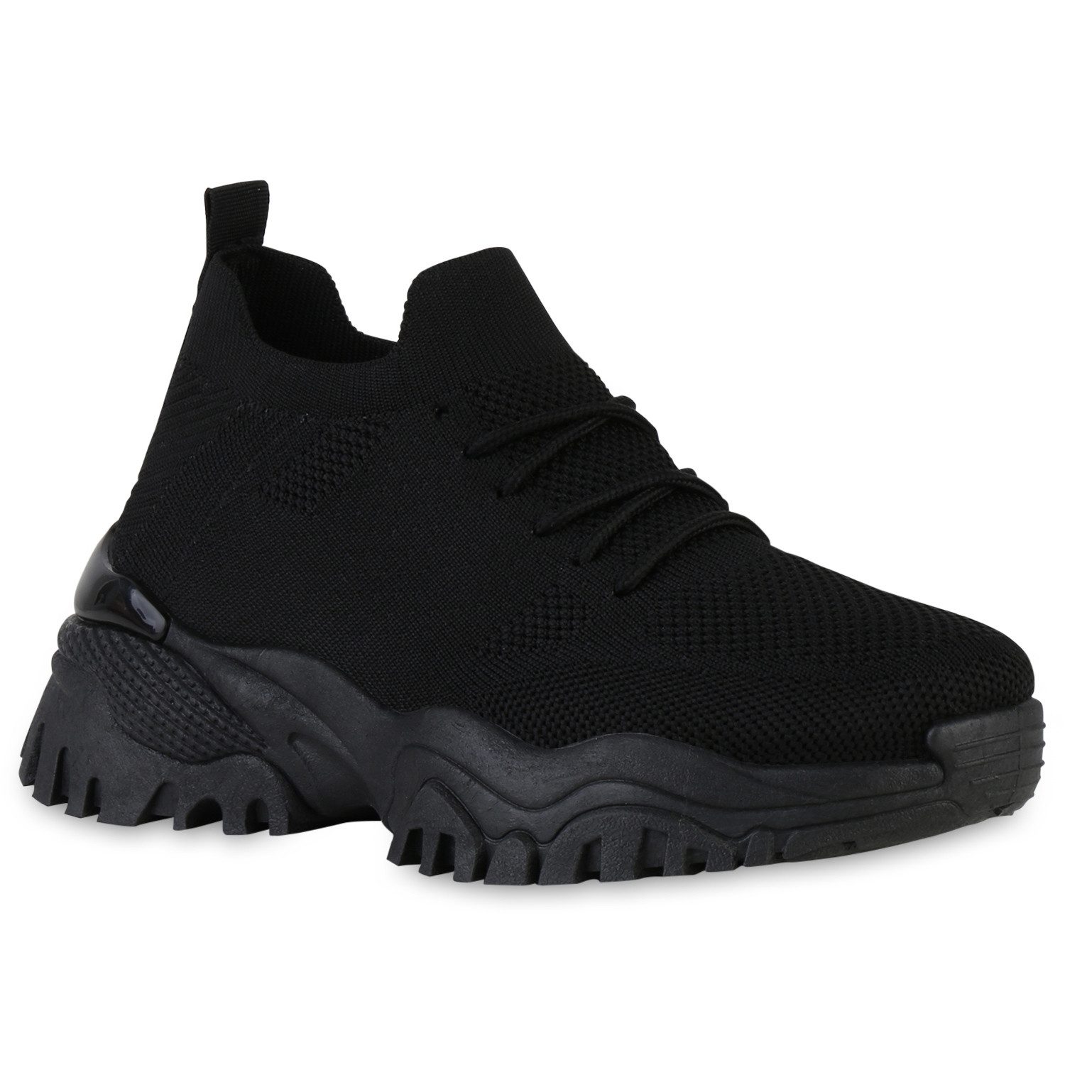 VAN HILL 840341 Plateausneaker Damen Plateau Кроссовки Schnürer Strick Profil-Sohle Plateau-