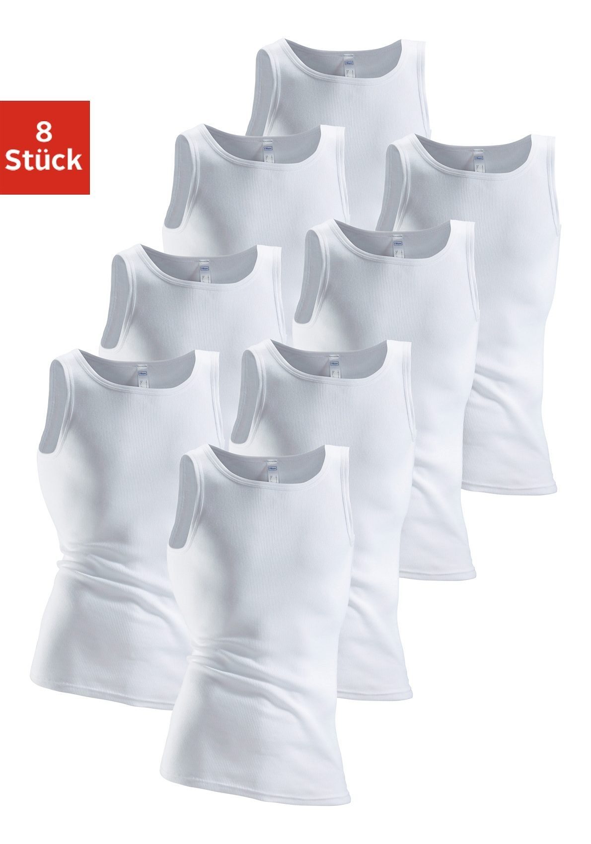 Clipper Unterhemd (8-St) aus Doppelripp, Tanktop, Unterziehshirt günstig online kaufen