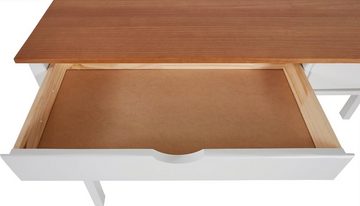 INOSIGN Schreibtisch Gava, aus massiven Kiefernholz, mit praktischen Griffmulden, Breite 140 cm