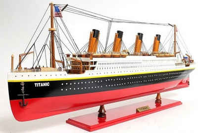 Casa Padrino Dekoobjekt Luxus Passagierschiff Titanic Mehrfarbig 81,3 x 11 x H. 32 cm - Handgefertigtes Deko Holzschiff
