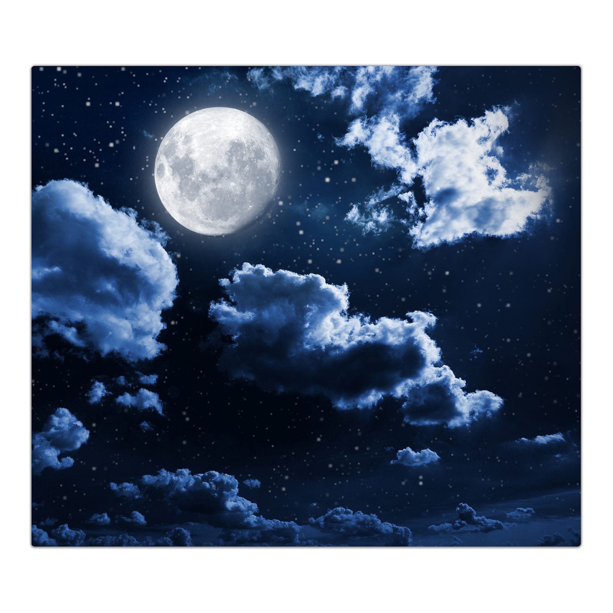 Primedeco Herd-Abdeckplatte Herdabdeckplatte Spritzschutz aus Glas Nachthimmel und Mond, Glas, (1 tlg)