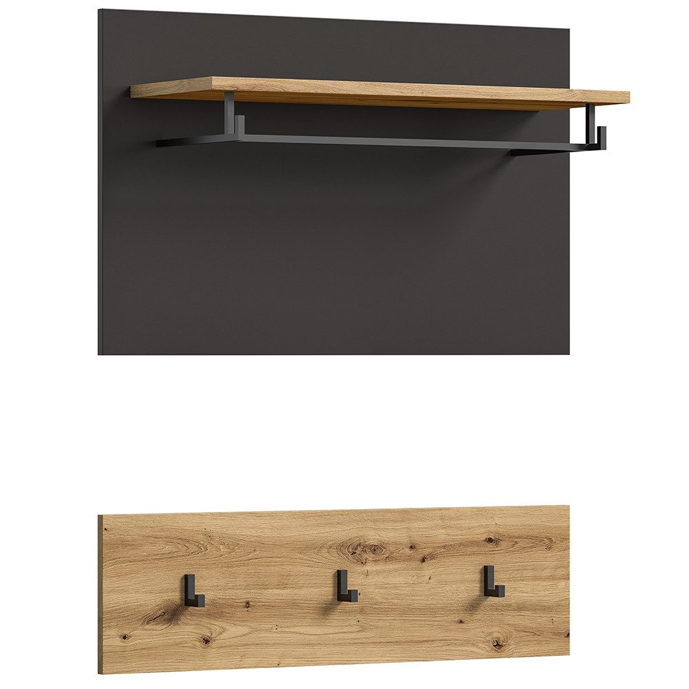 Lomadox Garderobenpaneel CORTONA-158, Flurpaneel Kleiderhaken Wandgarderobe günstig online kaufen