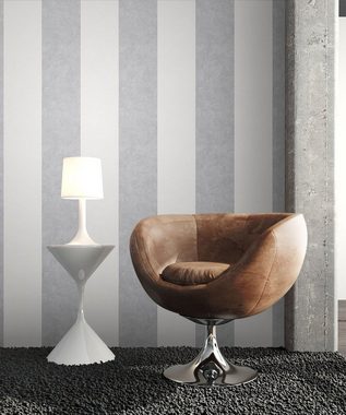 Newroom Vliestapete, Creme Tapete Modern Streifen - Grau Weiß Landhaus Linien für Büro Diele/Flur Schlafen