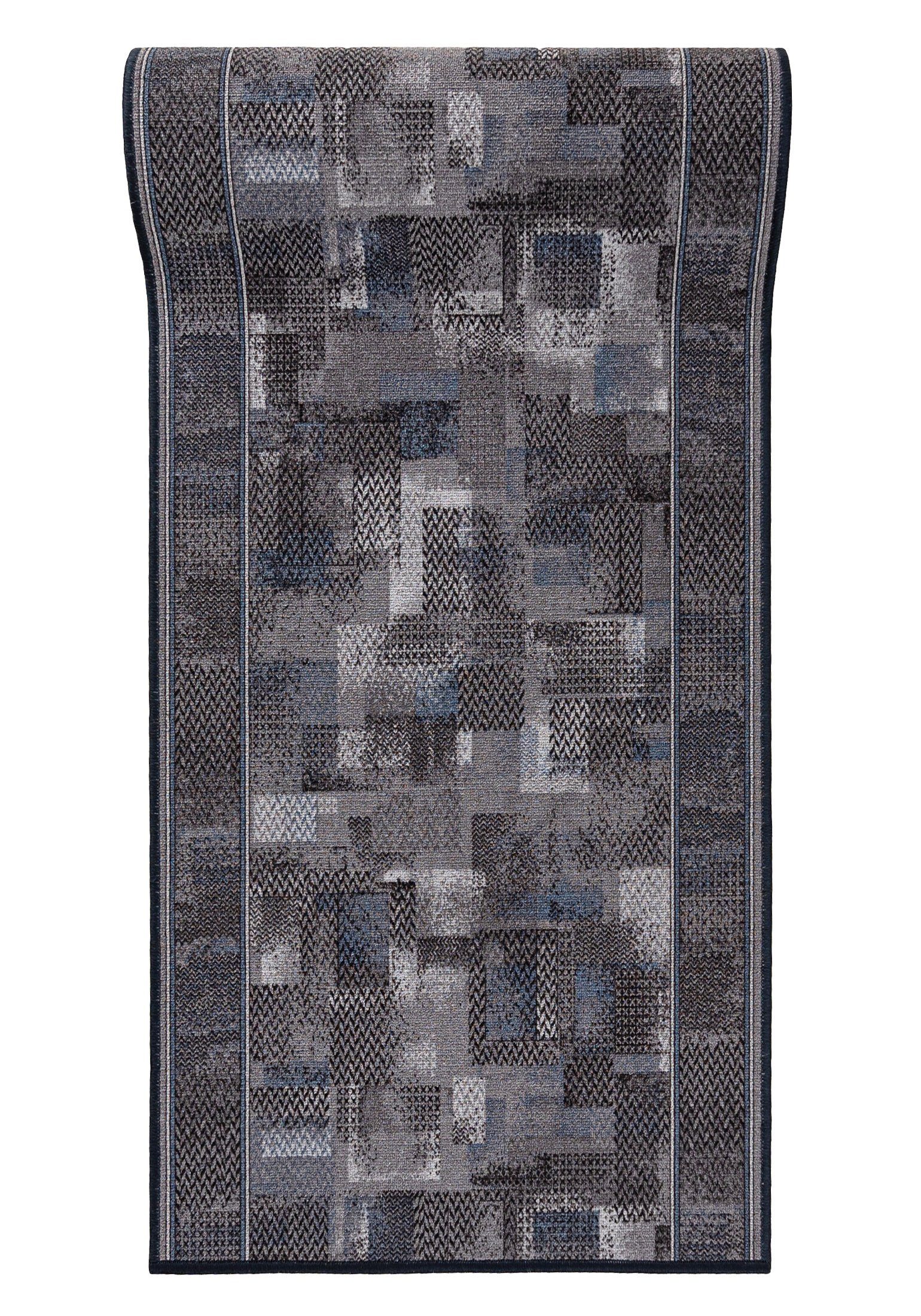 Mazovia Läufer Läufer Teppichläufer Brücke - Vorzimmer Küche - Grau, 67 x 100 cm, Kurzflor, Rutschfest, Meterware, Verschiedene Größen