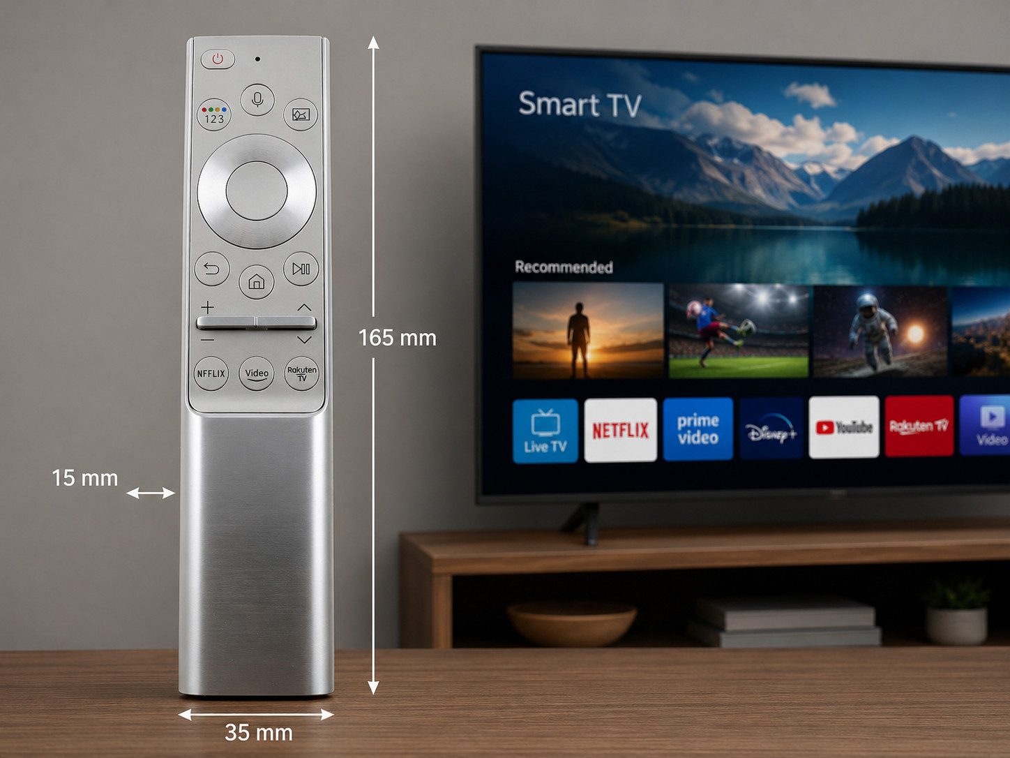 azurano Ersatz für SAMSUNG BN59-01311B, BN59-01327B, BN59-01328A, Universal-Smart-TV-Fernbedienung (Metall Gehäuse & Sprachfunktion)