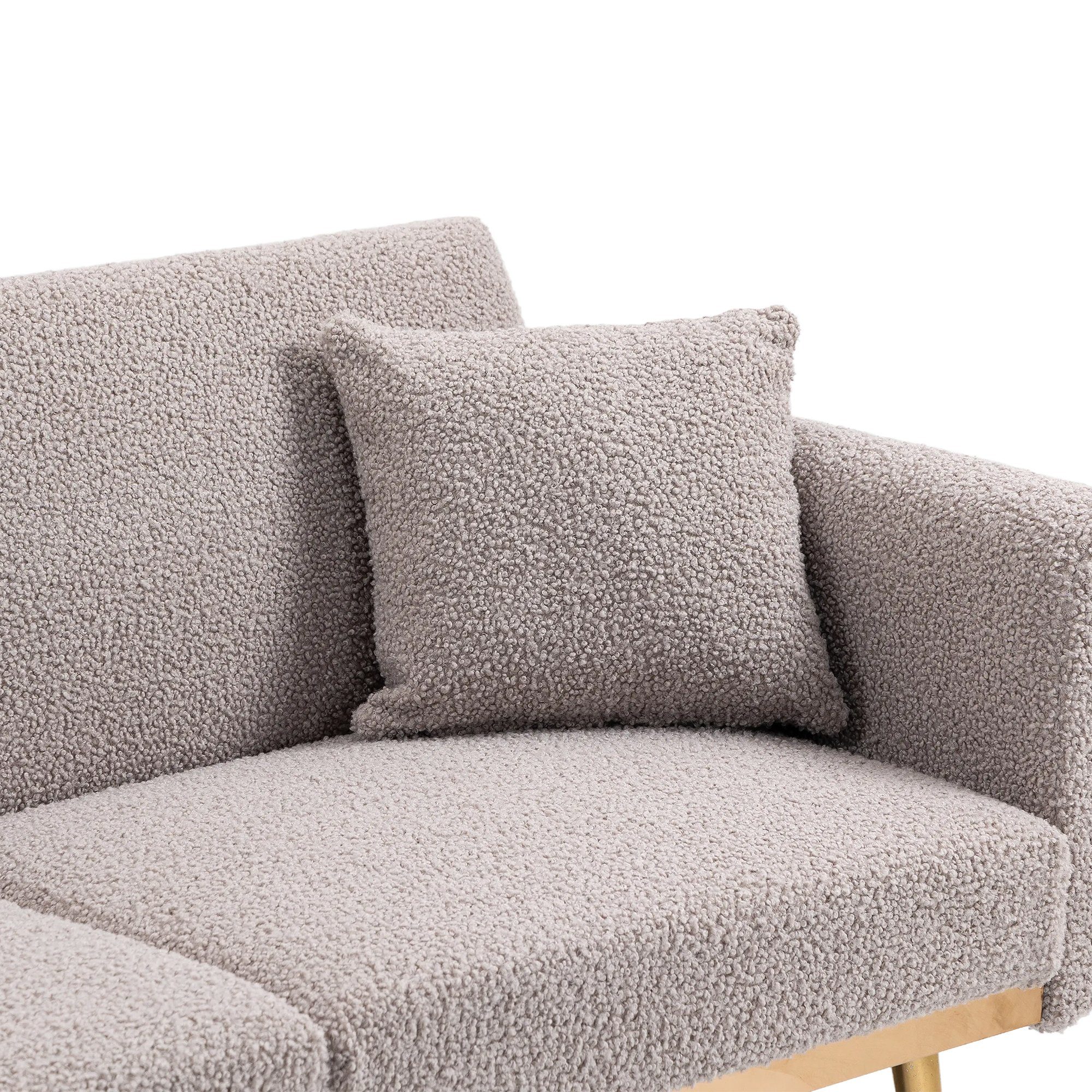 Ulife Grau mit 4-Metallfüßen Sofa
