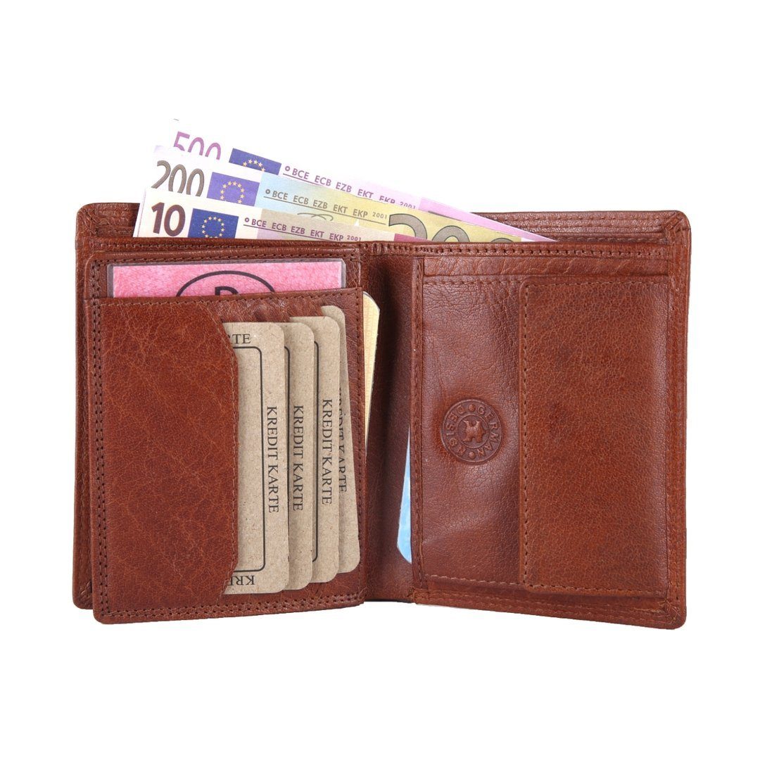 Schutz SHG Münzfach Börse mit Geldbörse Brieftasche Männerbörse Büffelleder Lederbörse Portemonnaie, Herren RFID Leder