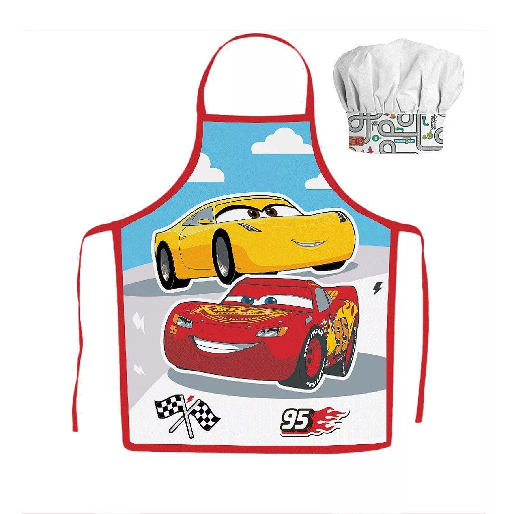 Lau-Fashion Kochschürze Cars Kinder Jungen Kindergarten Lightning McQueen Schule Backset