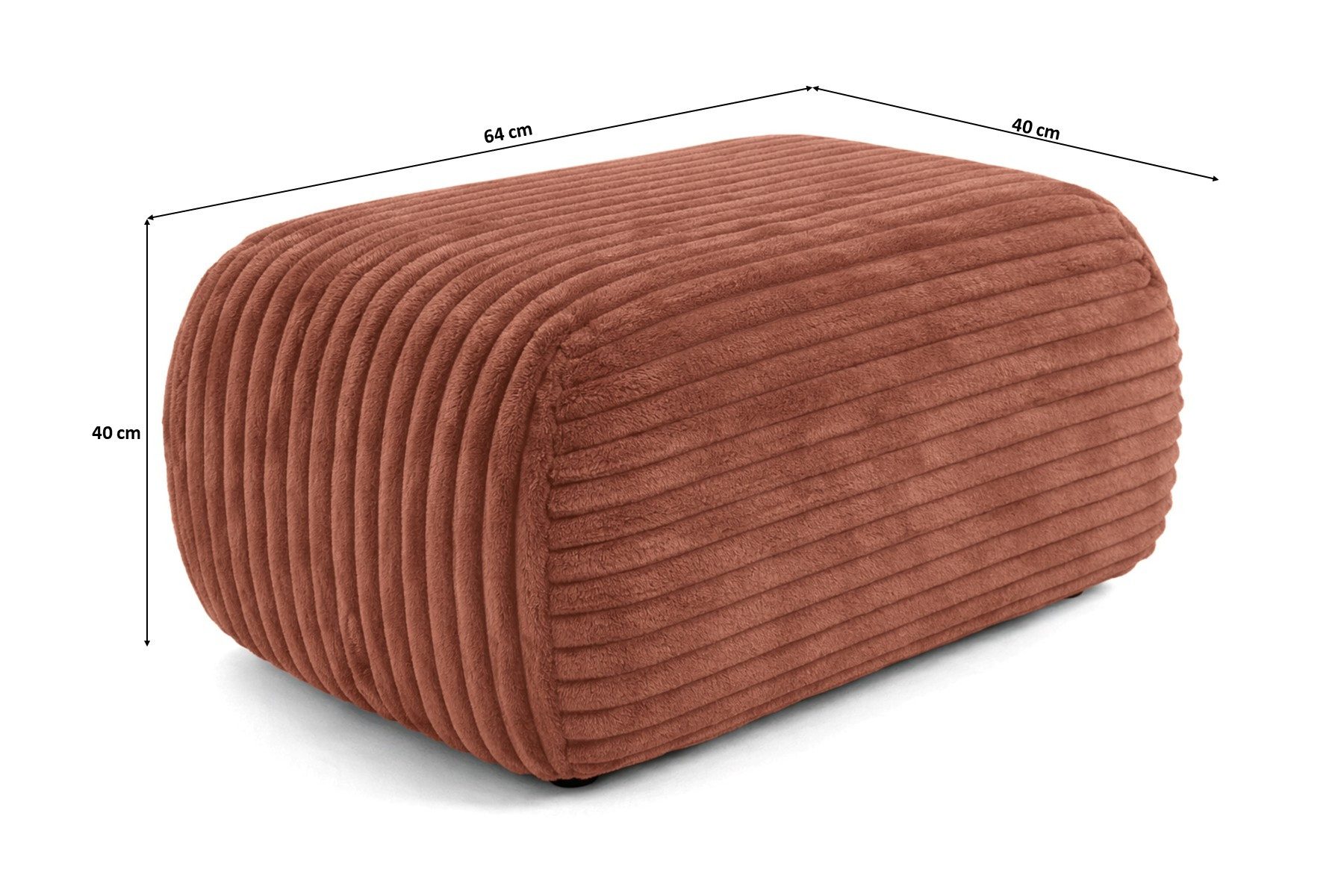 Kaiser Möbel Pouf Sitzpouf für Wohnzimmer, Cordstoff Tilia, BIS, zusätzliche Sitzgelegenheit Fußhocker zum Sofa oder Ecksofa