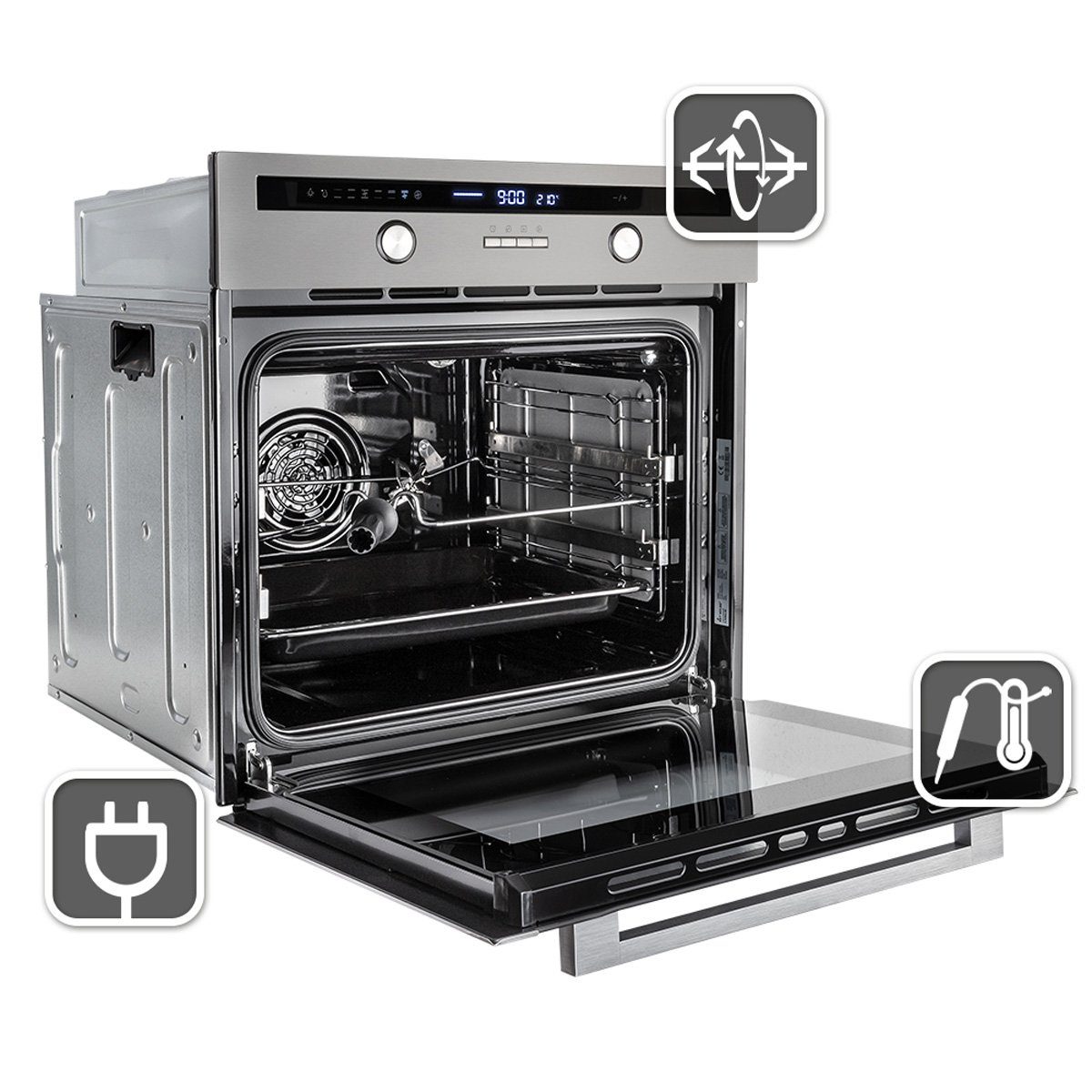 KKT KOLBE Backofen-Set Backofen und Induktionskochfeld SET8013IH859ED, mit 2-fach Teleskopauszug, Herdset / Heißluft / Kochmulde / Einbaubackofen / Induktion